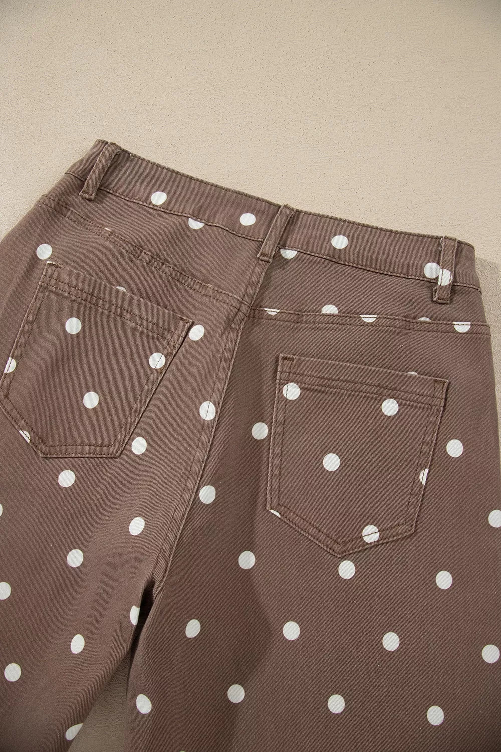 Tailored Seam Polka Dot Print Barrel Casual Jeans - Lilixa.store