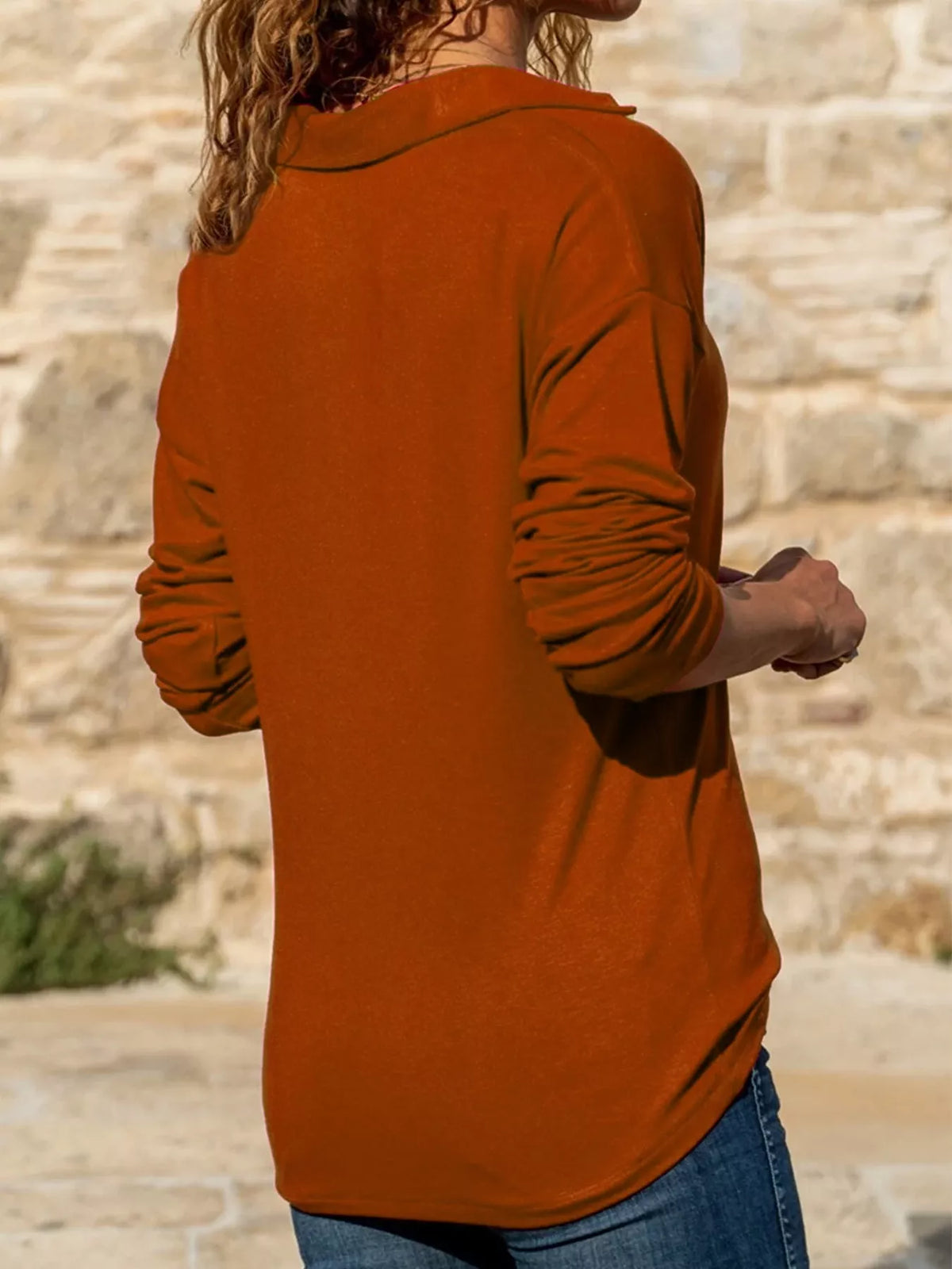 Johnny Collar Long Sleeve Top, view 5