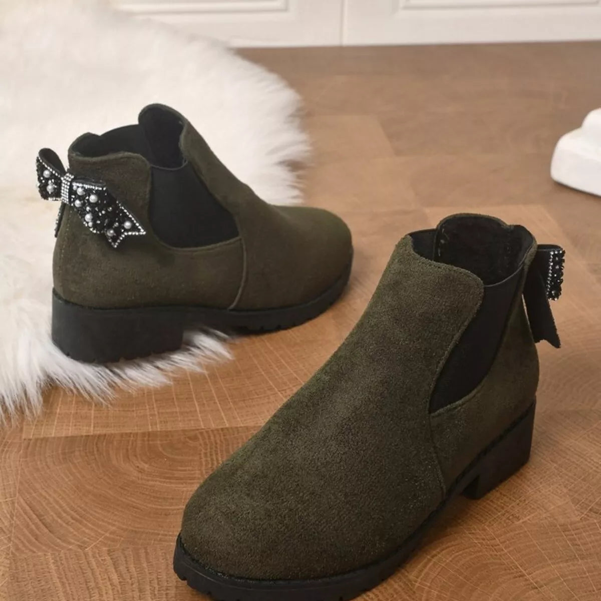 Round Toe Block Heels Boots - Lilixa.store