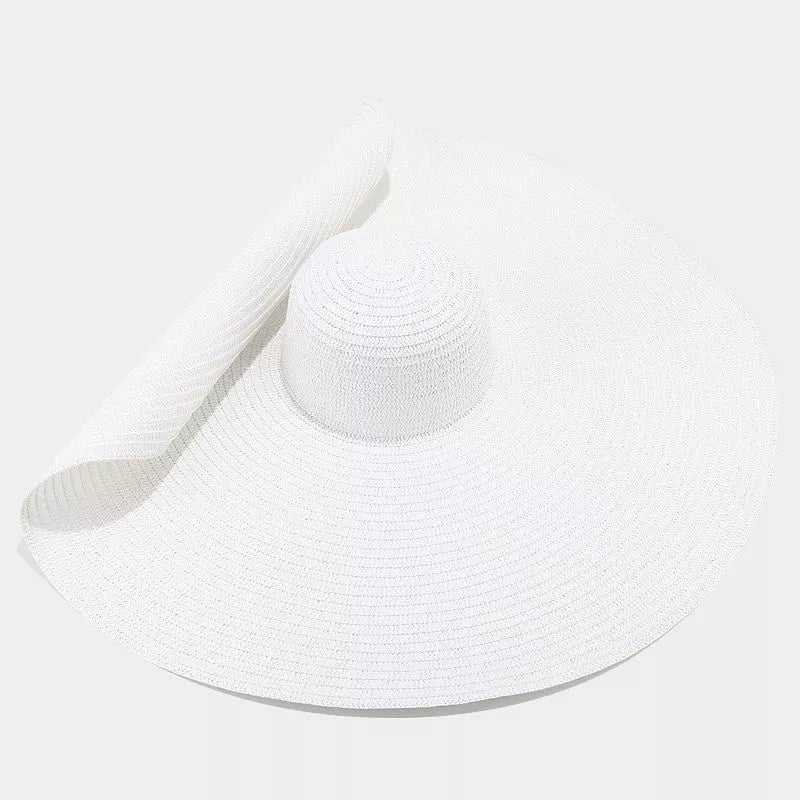 Oversized Wide Brim Straw Sun Hat, view 2