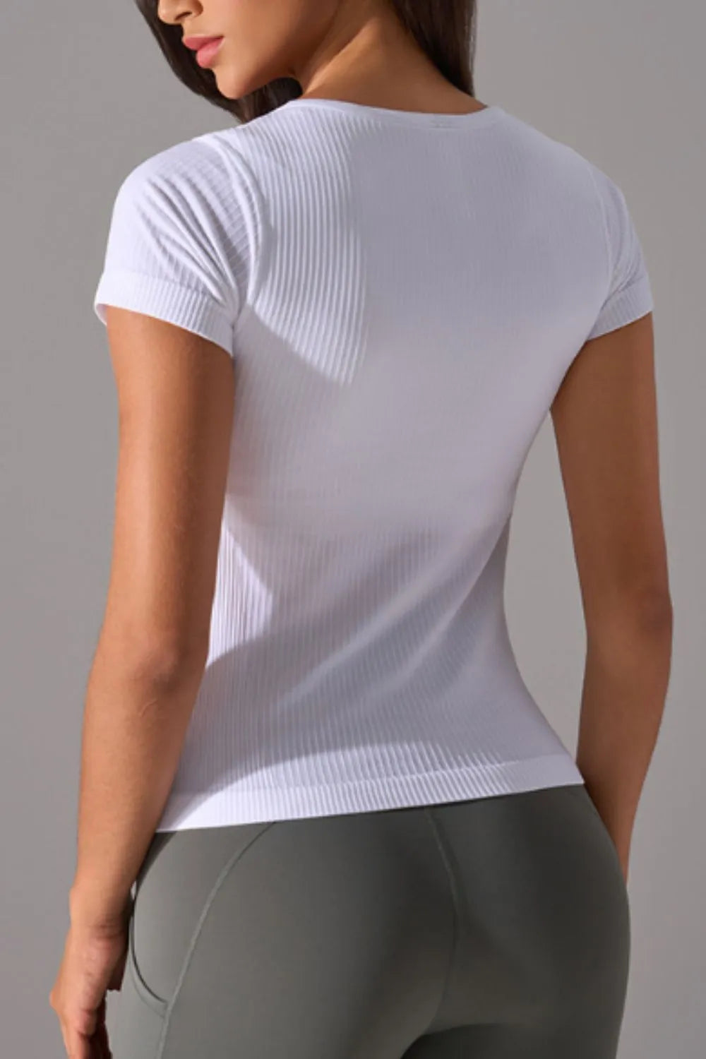 Square Neck Active T-Shirt with Detachable Chest Pads, view 5