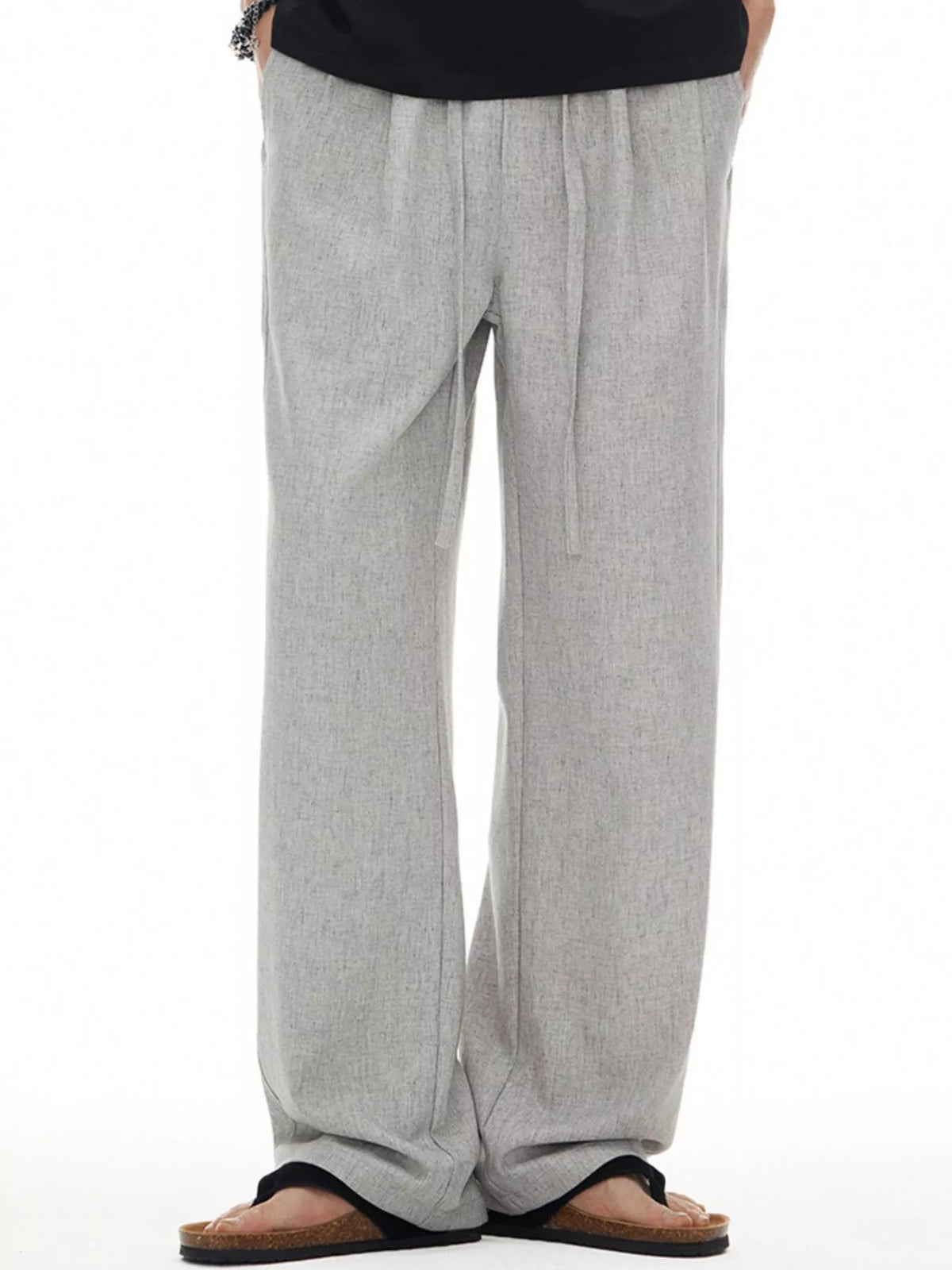 Men's Plus Size Wide Leg Pants in Grey