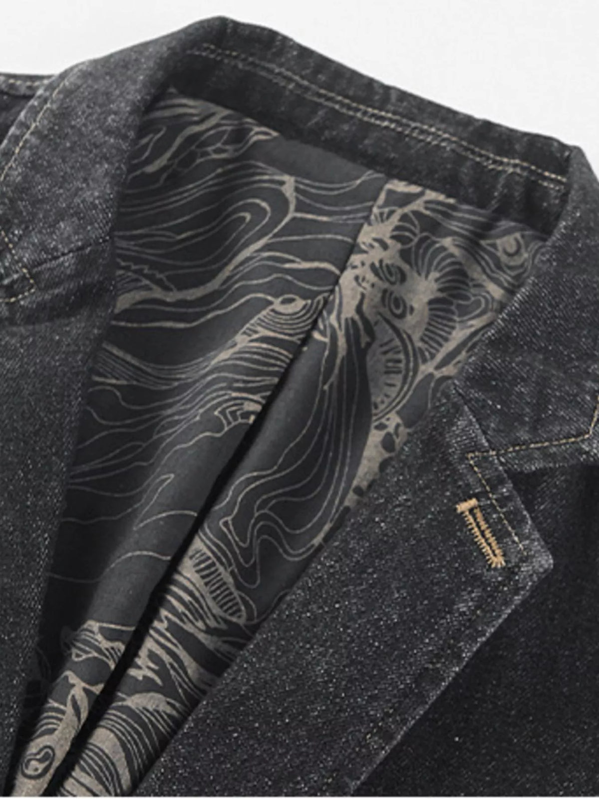 Men's Plus Size Slim Fit Long Sleeve Denim Blazer - Lilixa.store