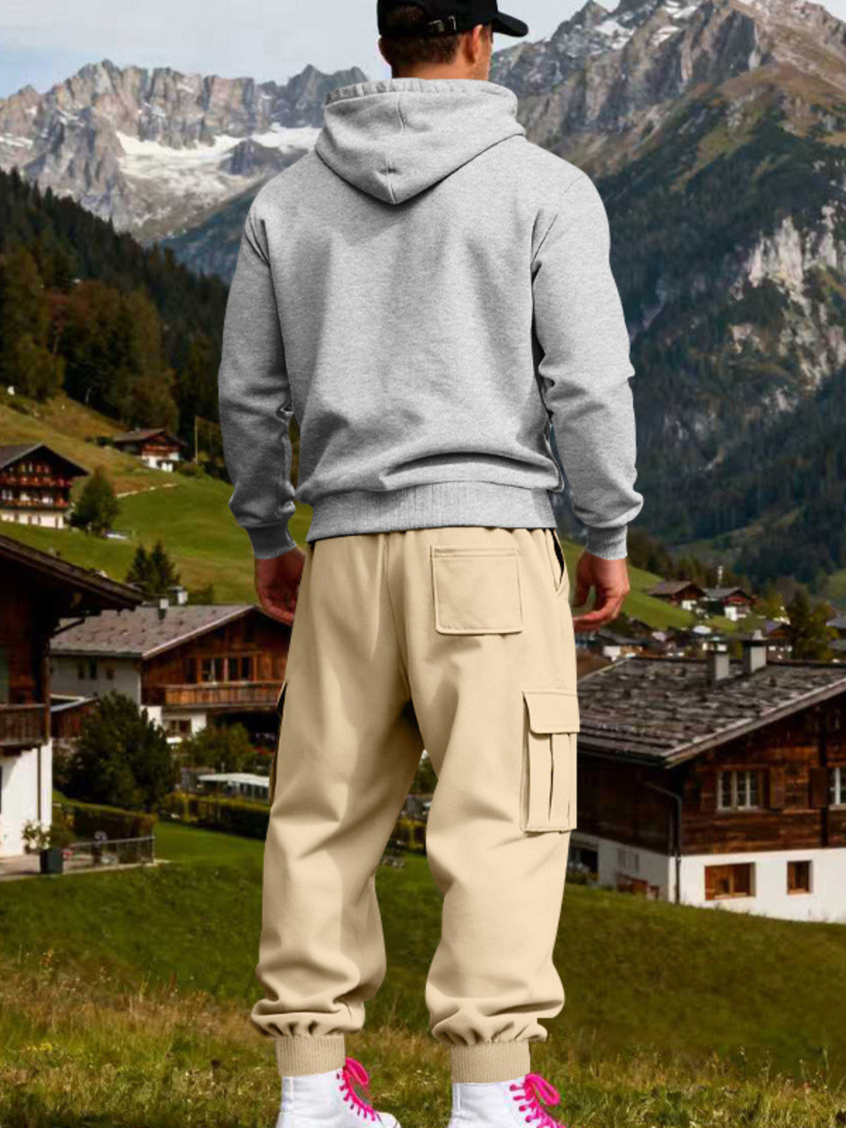 Men's Full Size Kangaroo Pocket Hoodie and Sweatpants Two-Piece Set Plus Size - Lilixa.store