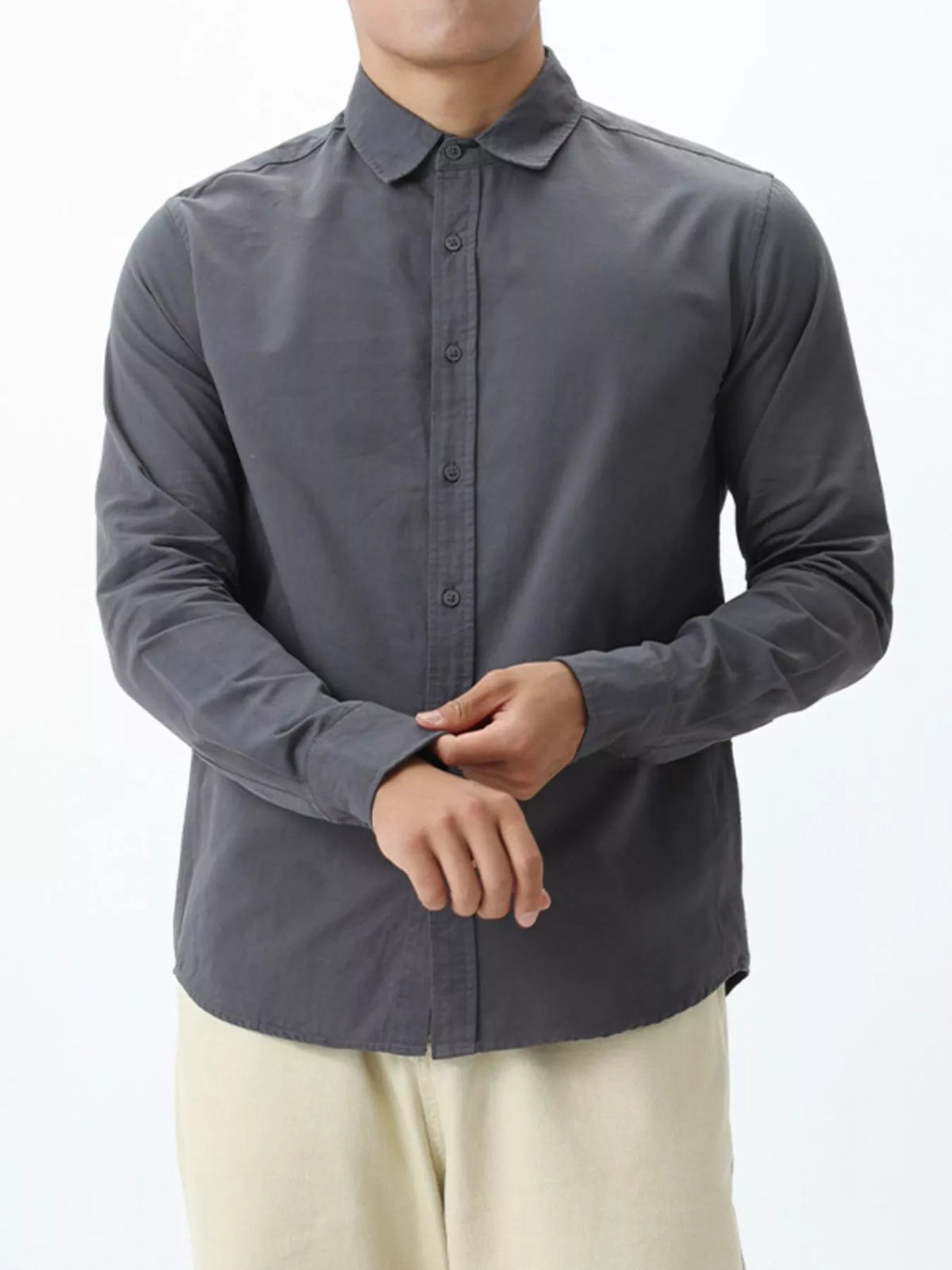 Men's Plus Size Long-Sleeve Button-Down Shirt, view 6