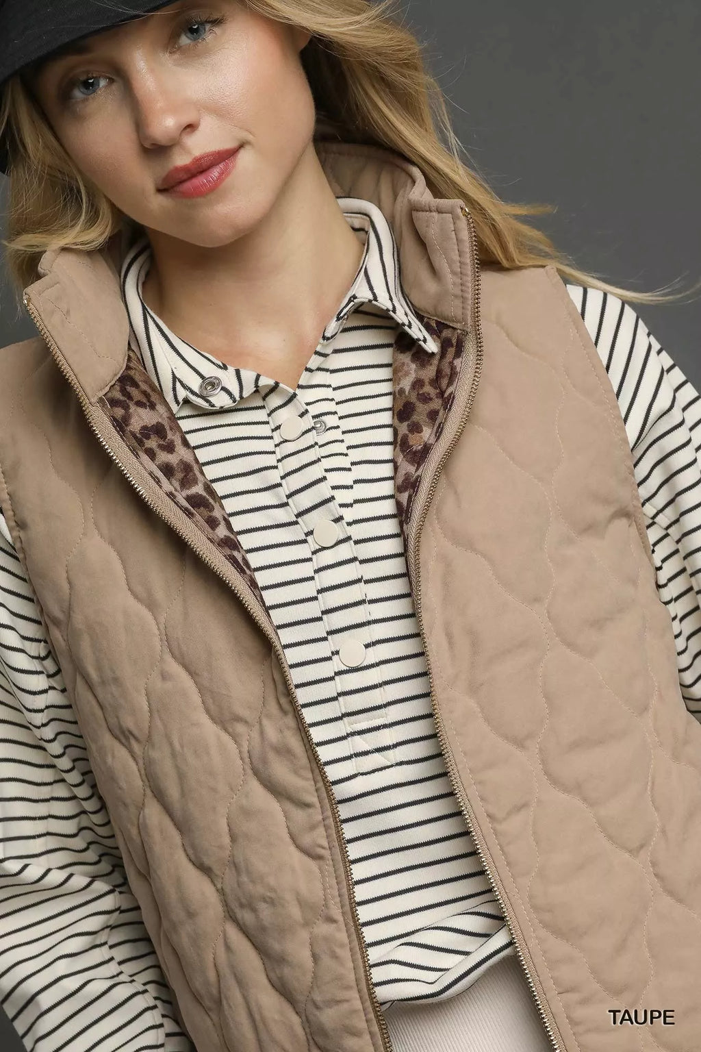 Umgee Quilted Zip-Up Vest - Lilixa.store