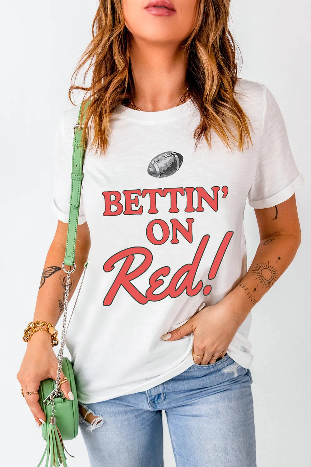 Letter Graphic Round Neck Short Sleeve T-Shirt - Lilixa.store