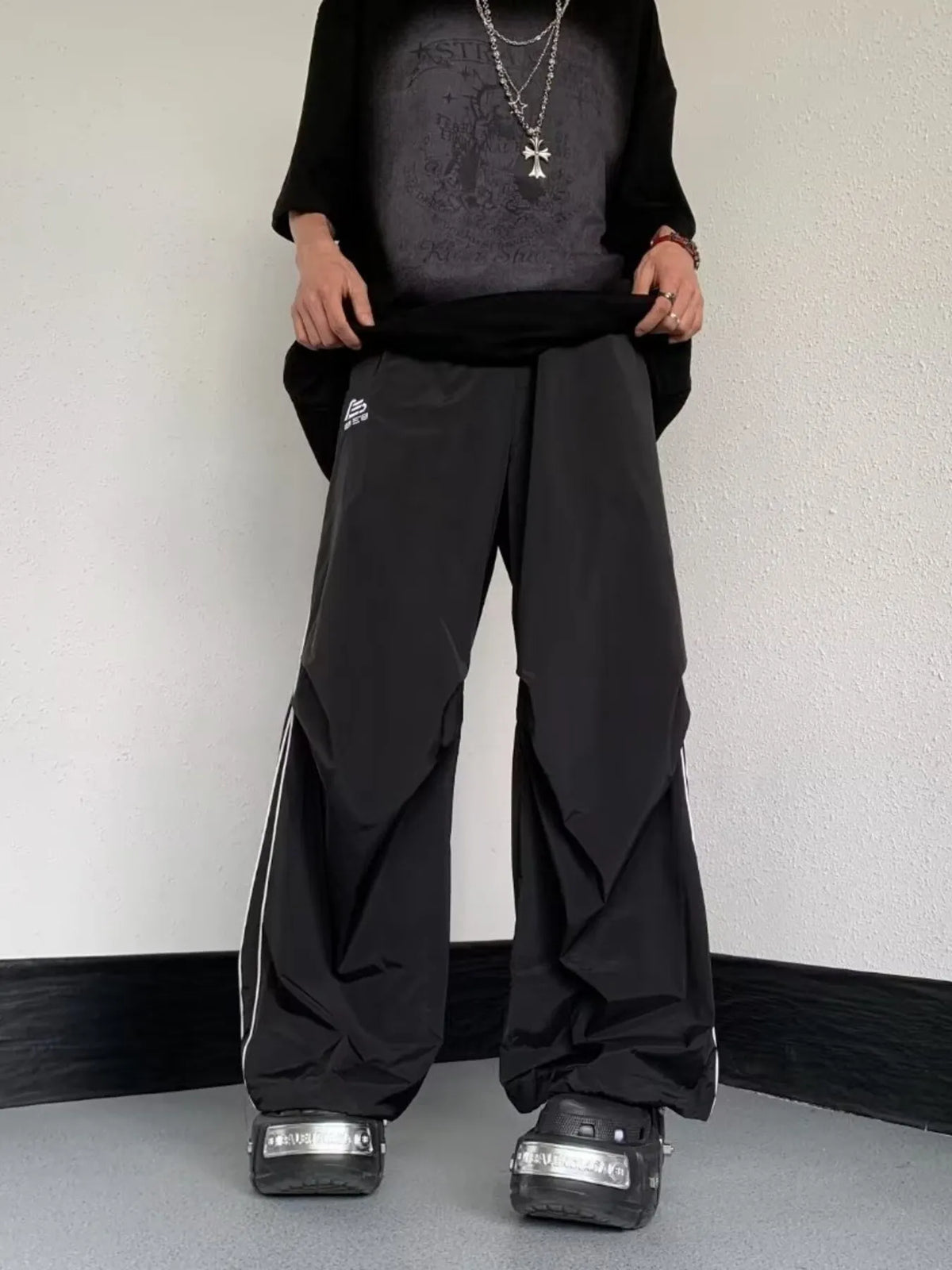 Men's Striped Wide Leg Pants
