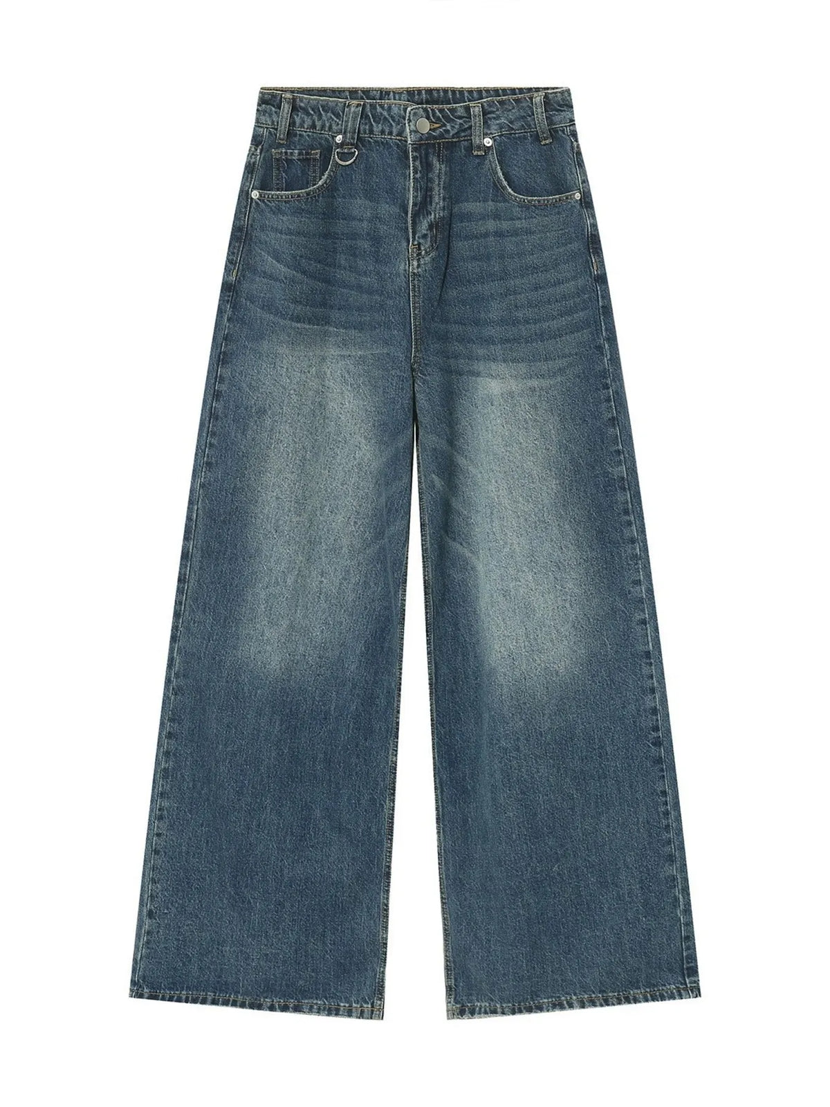 Men's Full Size Vintage Wash Wide Leg Jeans Plus Size - Lilixa.store