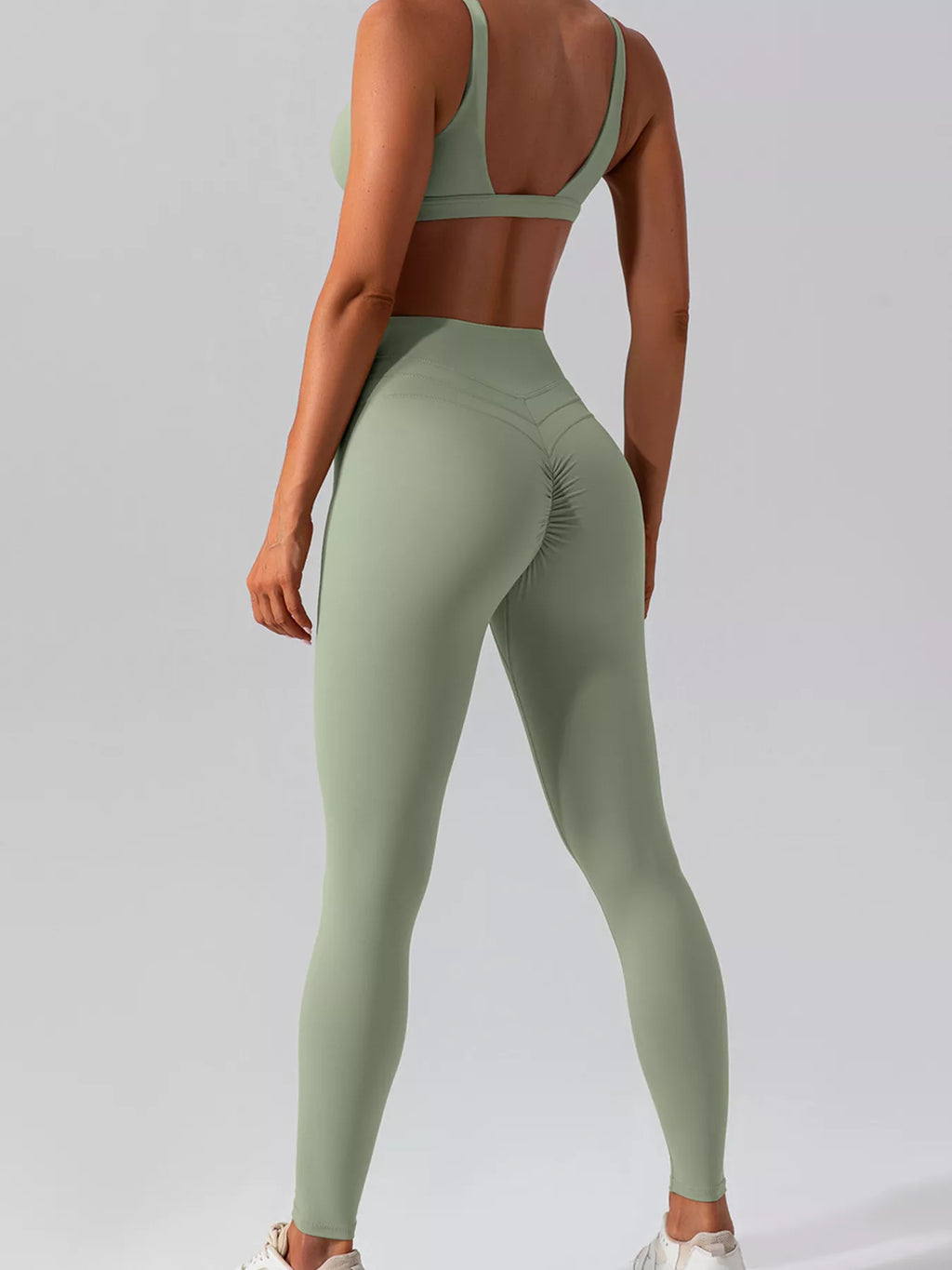 V-Neck Tank and High-Waisted Seamless Pants Active Set - Lilixa.store