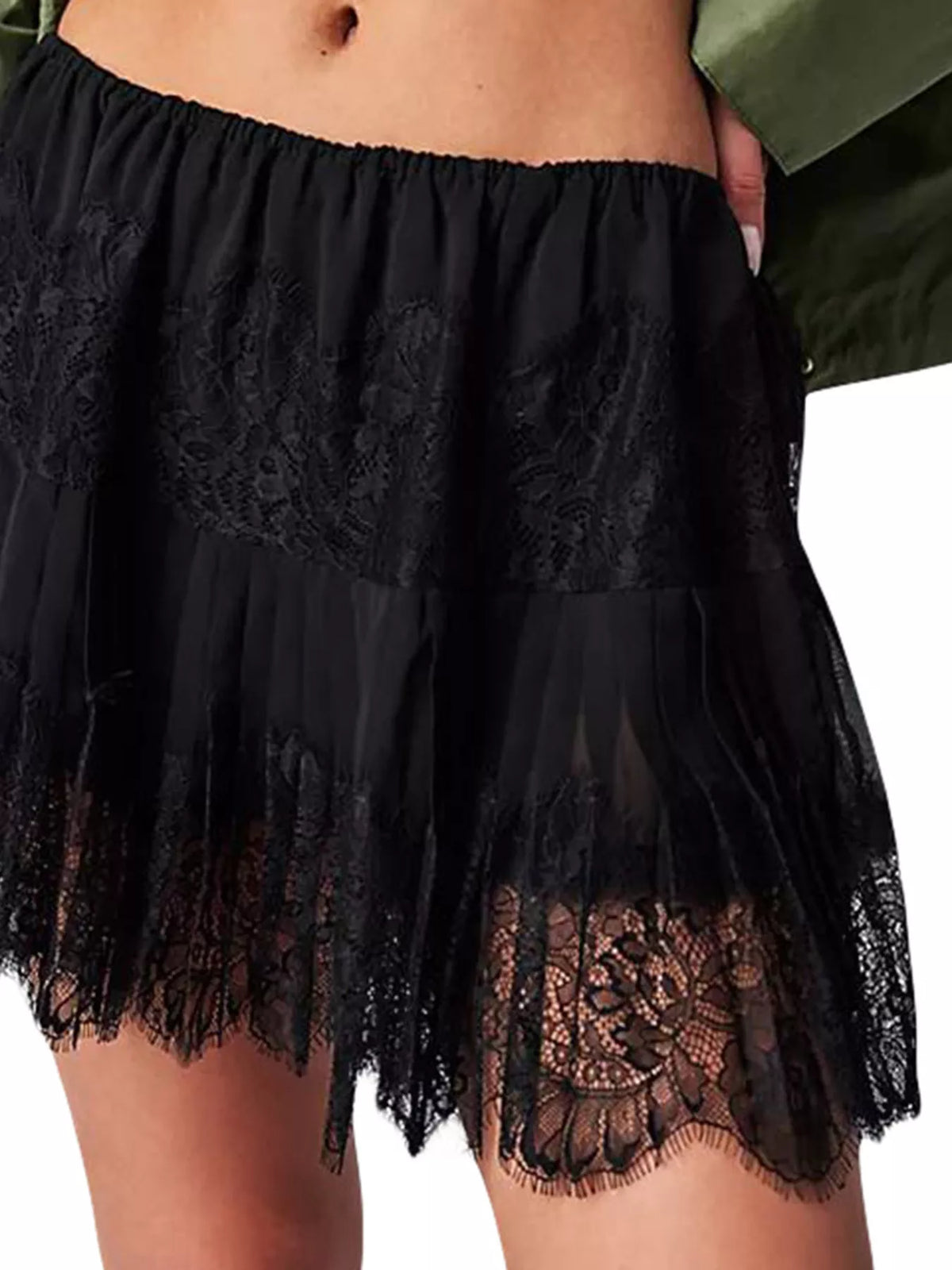 Lace Trim Ruffle Mini Skirt - Lilixa.store