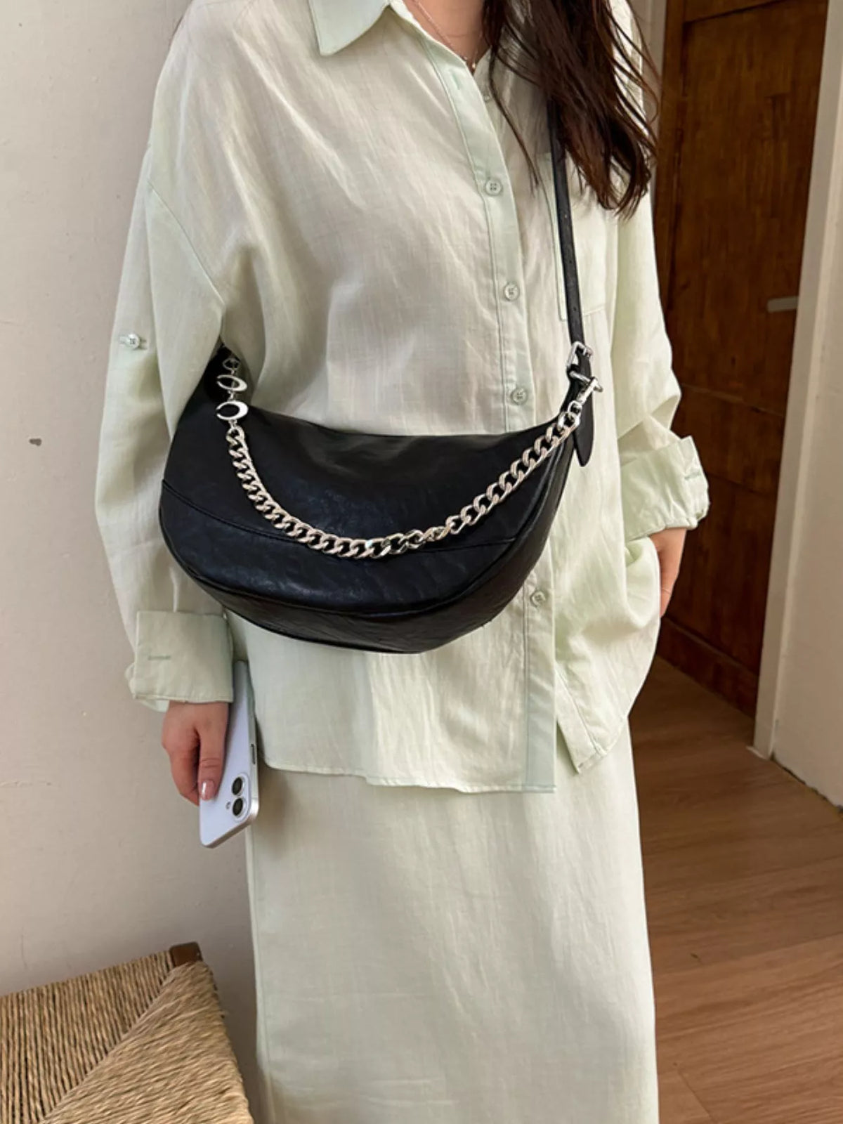Crescent PU Leather Crossbody Bag - Lilixa.store