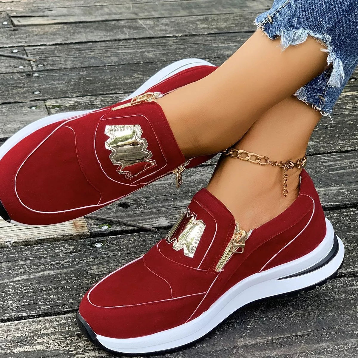 Round Toe Platform Slip-Ons, view 7