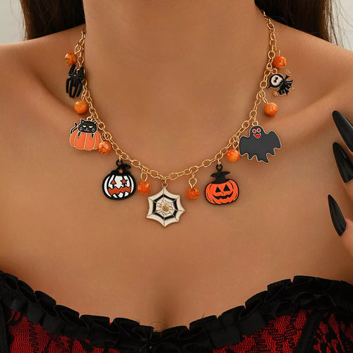 18K Gold-Plated Halloween Charm Necklace - Lilixa.store