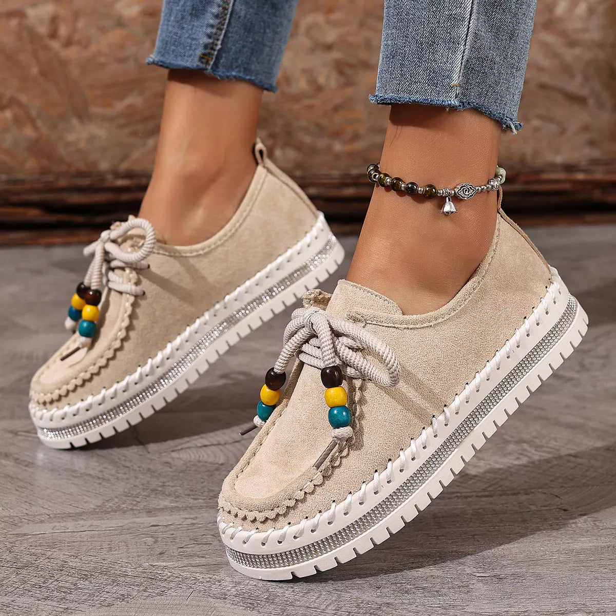 Round Toe Platform Loafers, view 5