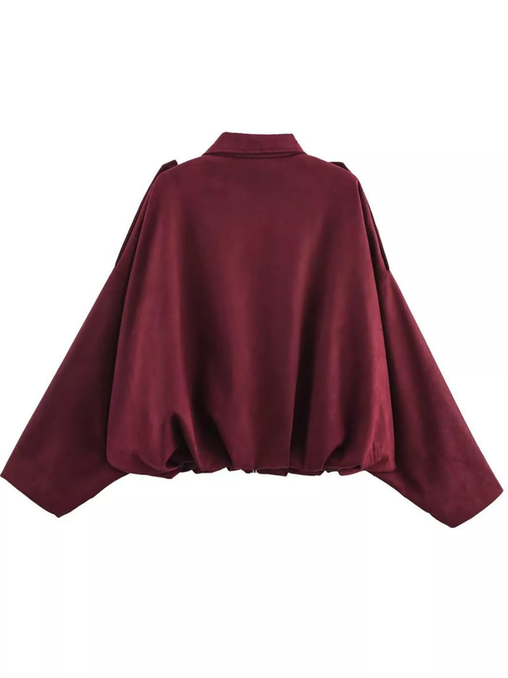 Collared Neck Dropped Shoulder Jacket - Lilixa.store