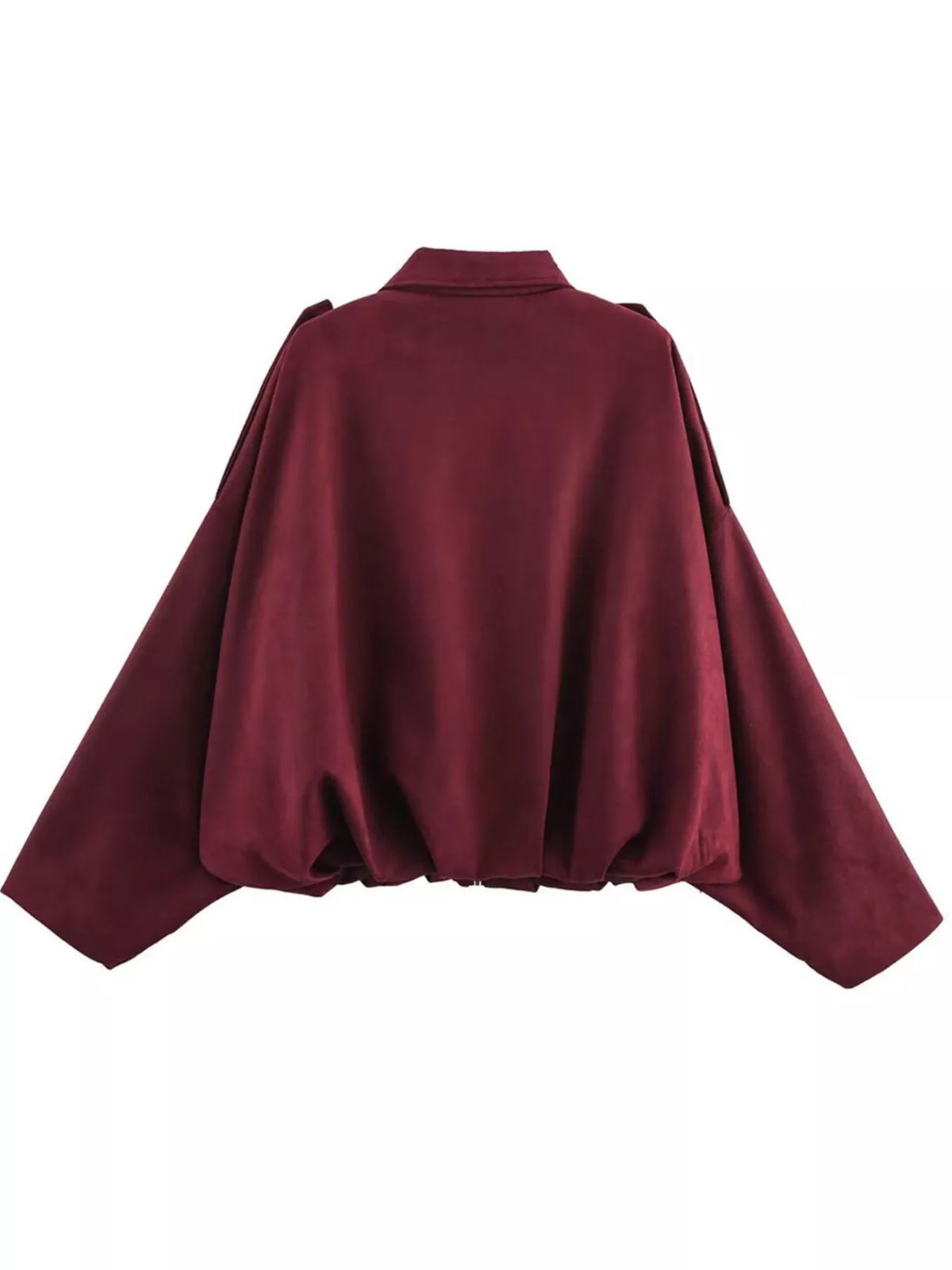 Collared Neck Dropped Shoulder Jacket - Lilixa.store