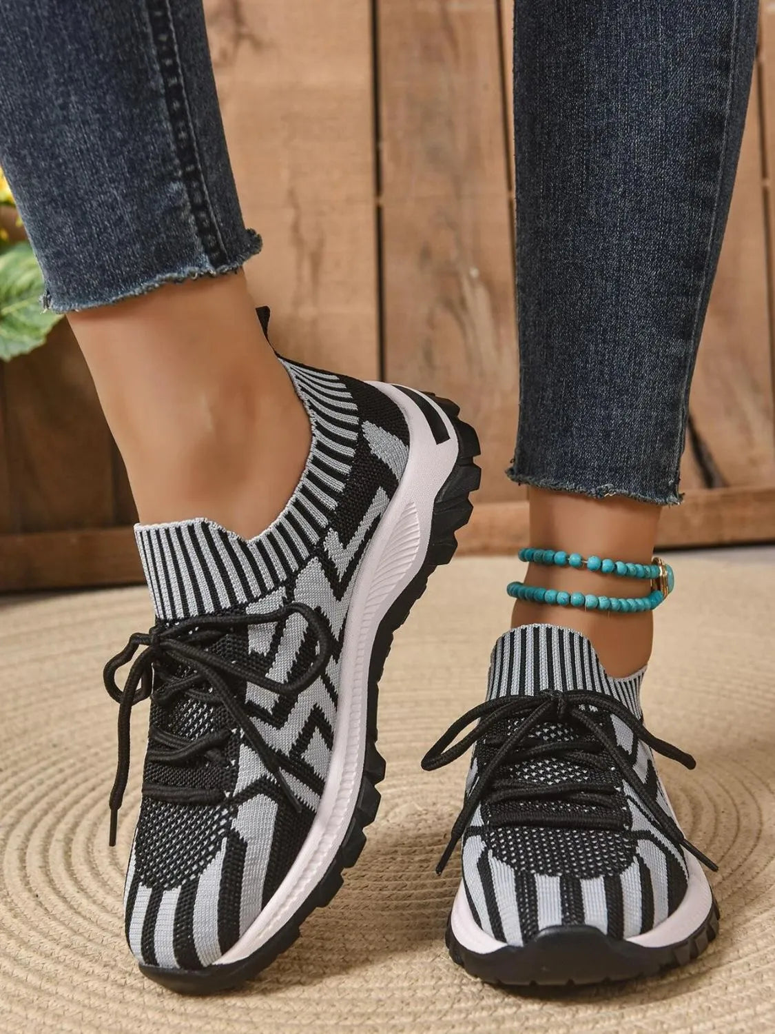 Mesh Knit Lace Up Athletic - Lilixa.store