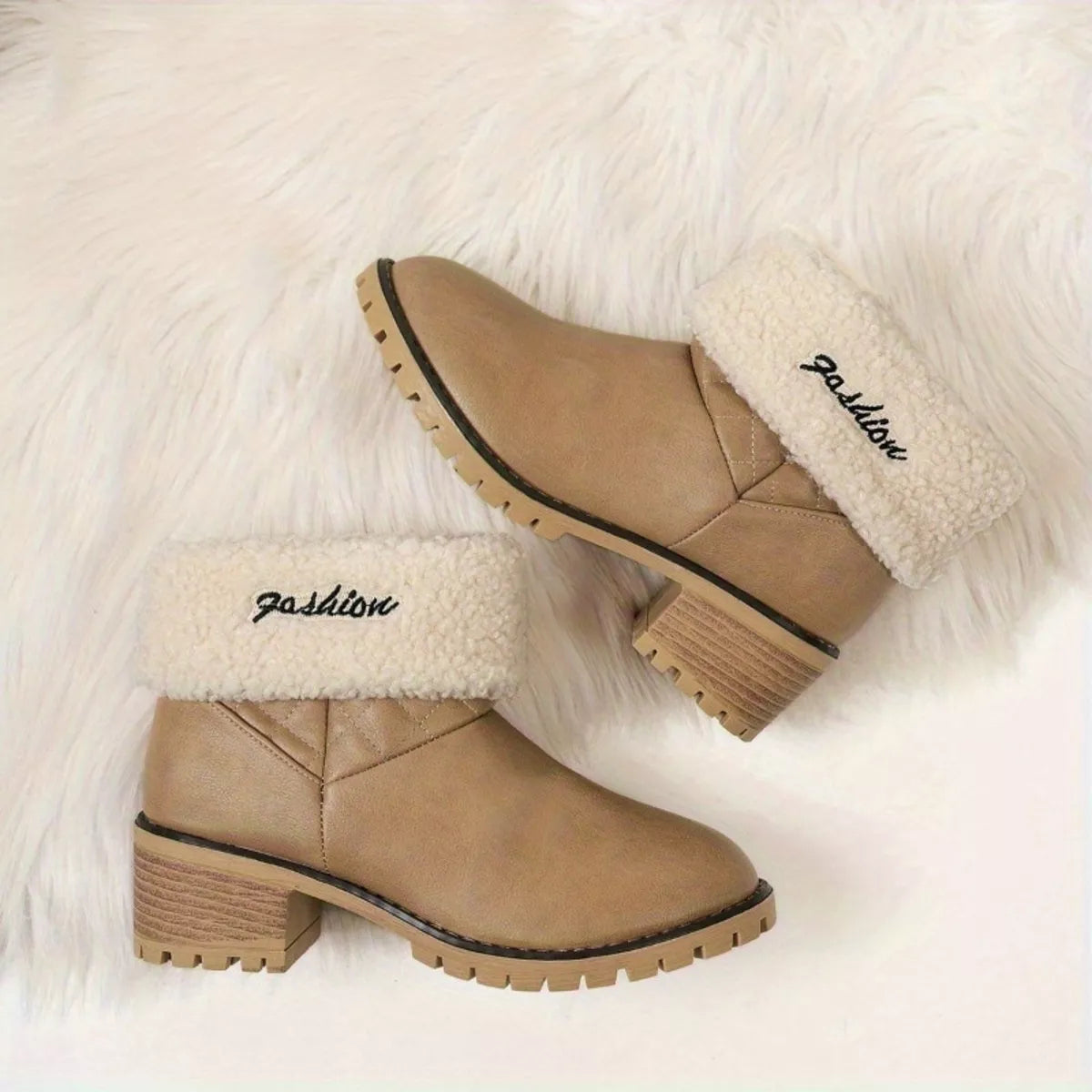 Round Toe Block Heels Boots - Lilixa.store