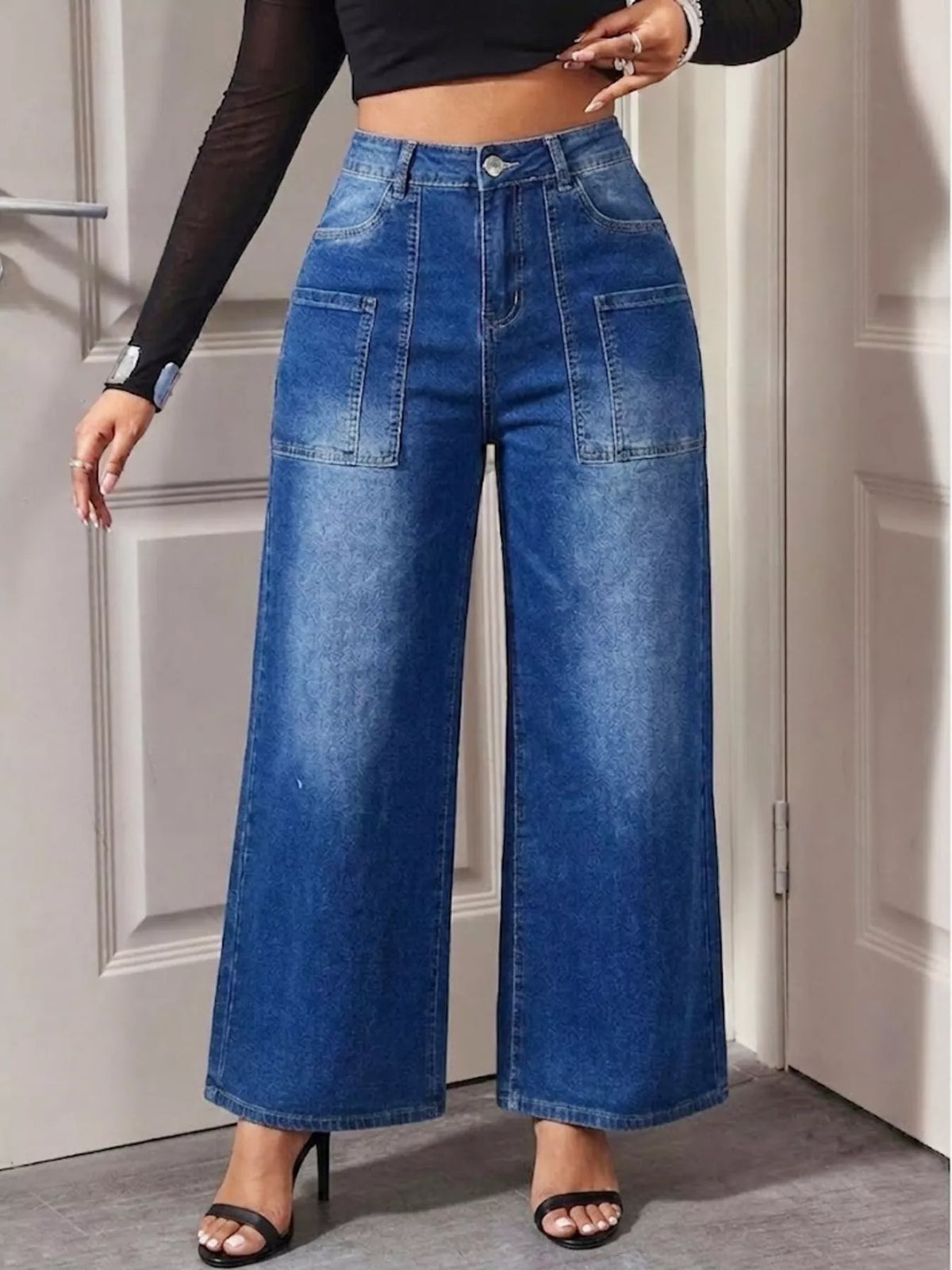 High-Waisted Wide Leg Jeans