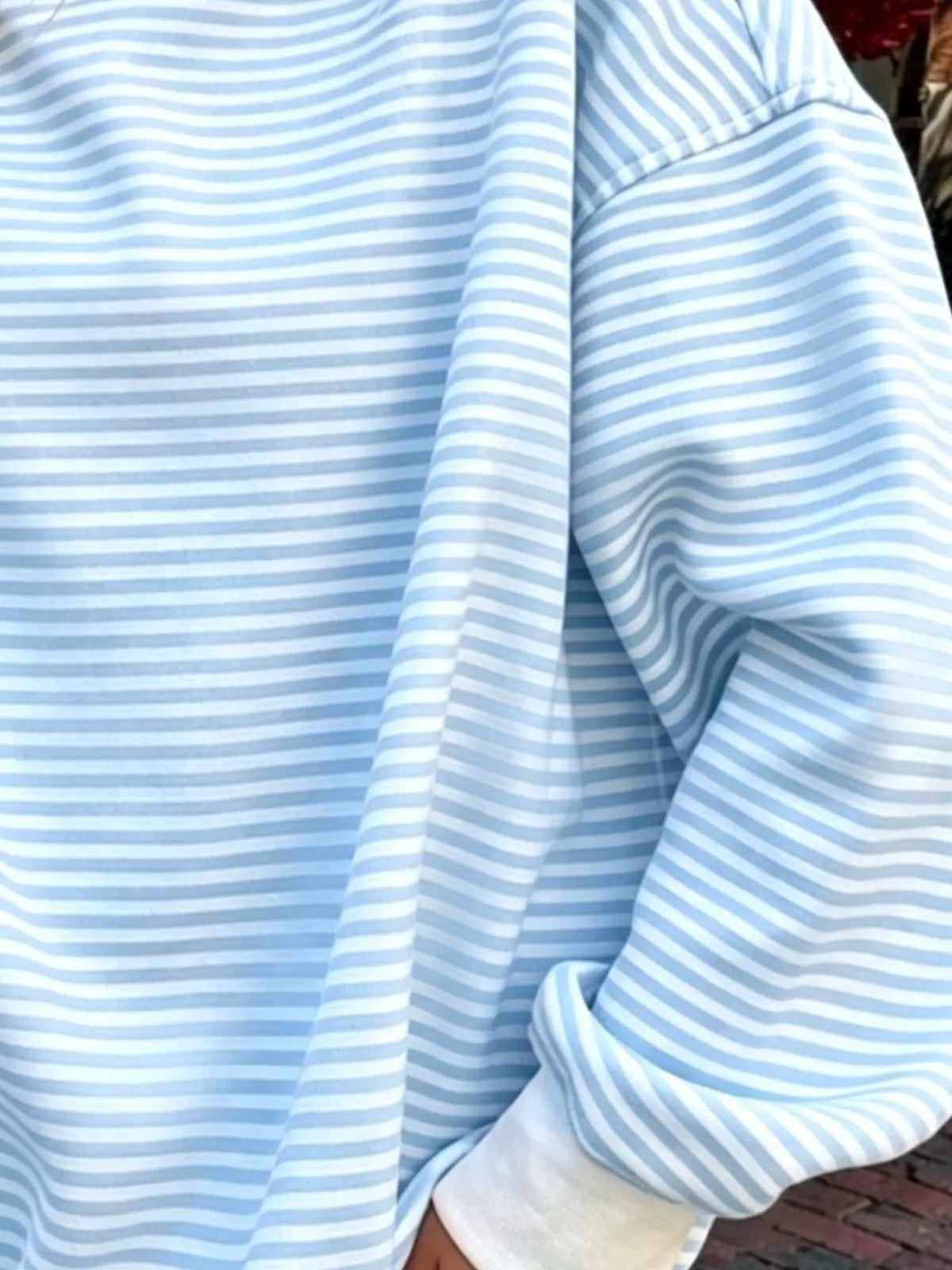 Oversized Striped Crew Neck Sweatshirt, view 3