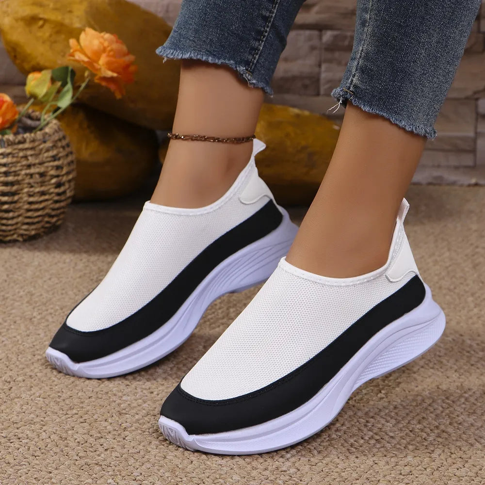 Mesh Contrast Flat Slip-Ons, view 2