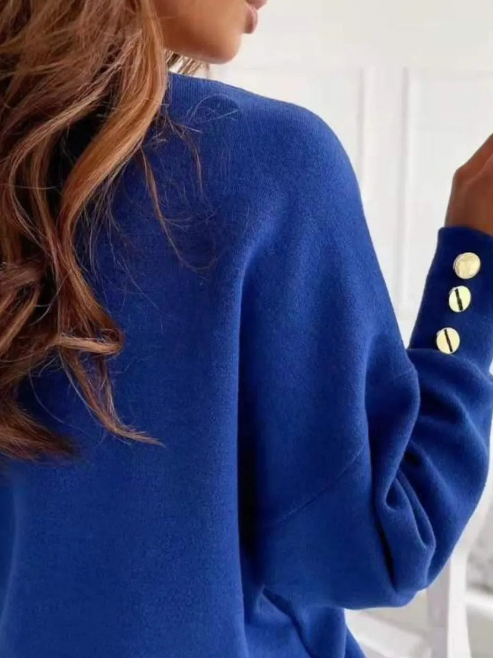 V-Neck Long Sleeve Sweatshirt - Lilixa.store