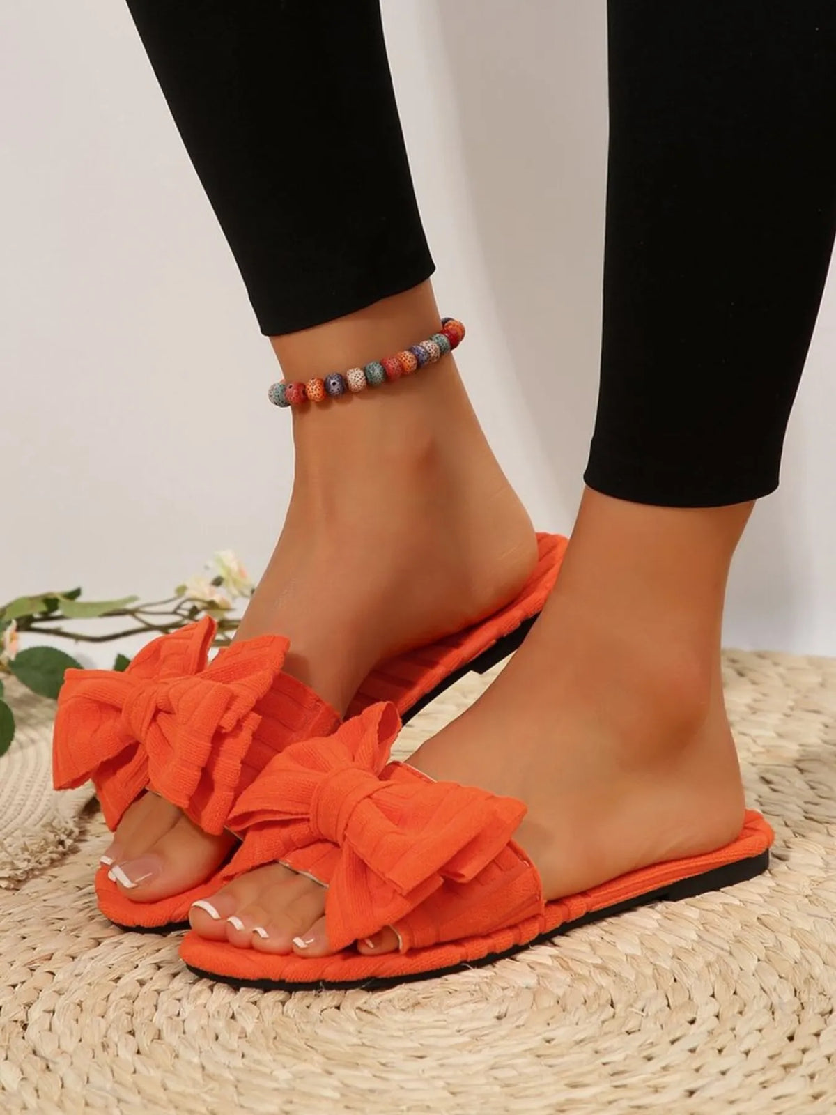 Bow Knot Open Toe Slippers - Lilixa.store