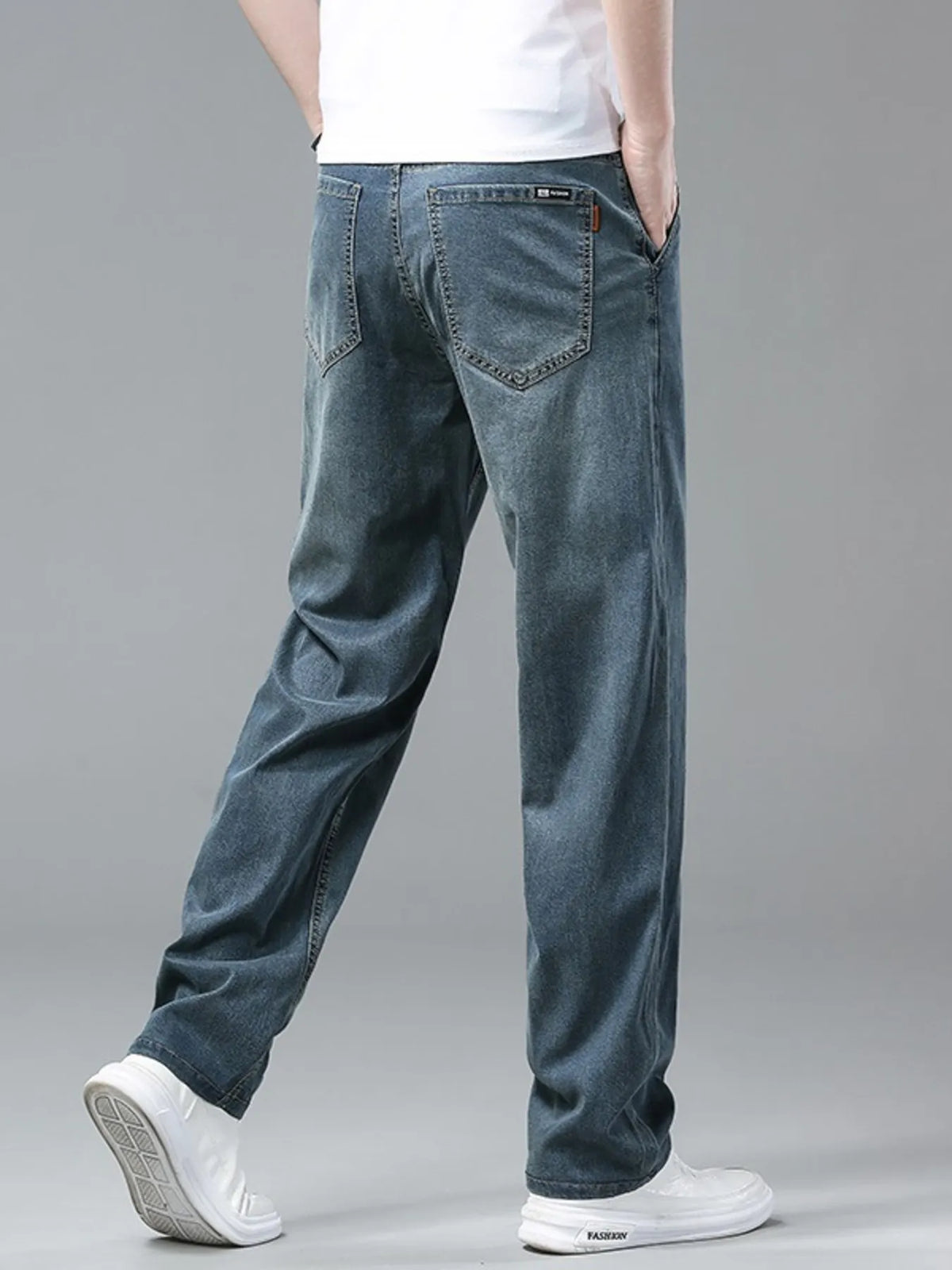 Men's Washed Straight Fit Comfort Pants, view 2