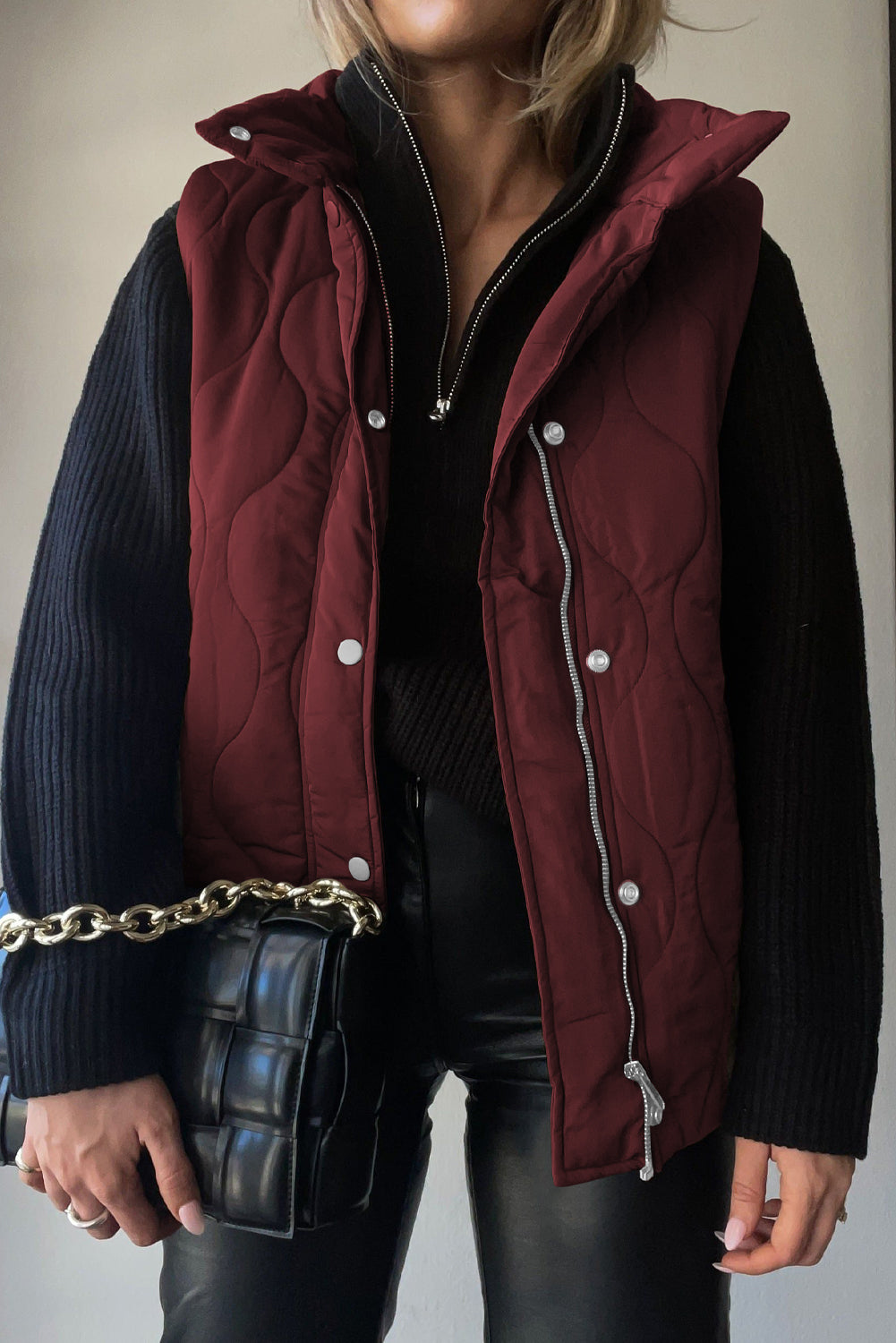 Collared Neck Vest with Pockets, view 8