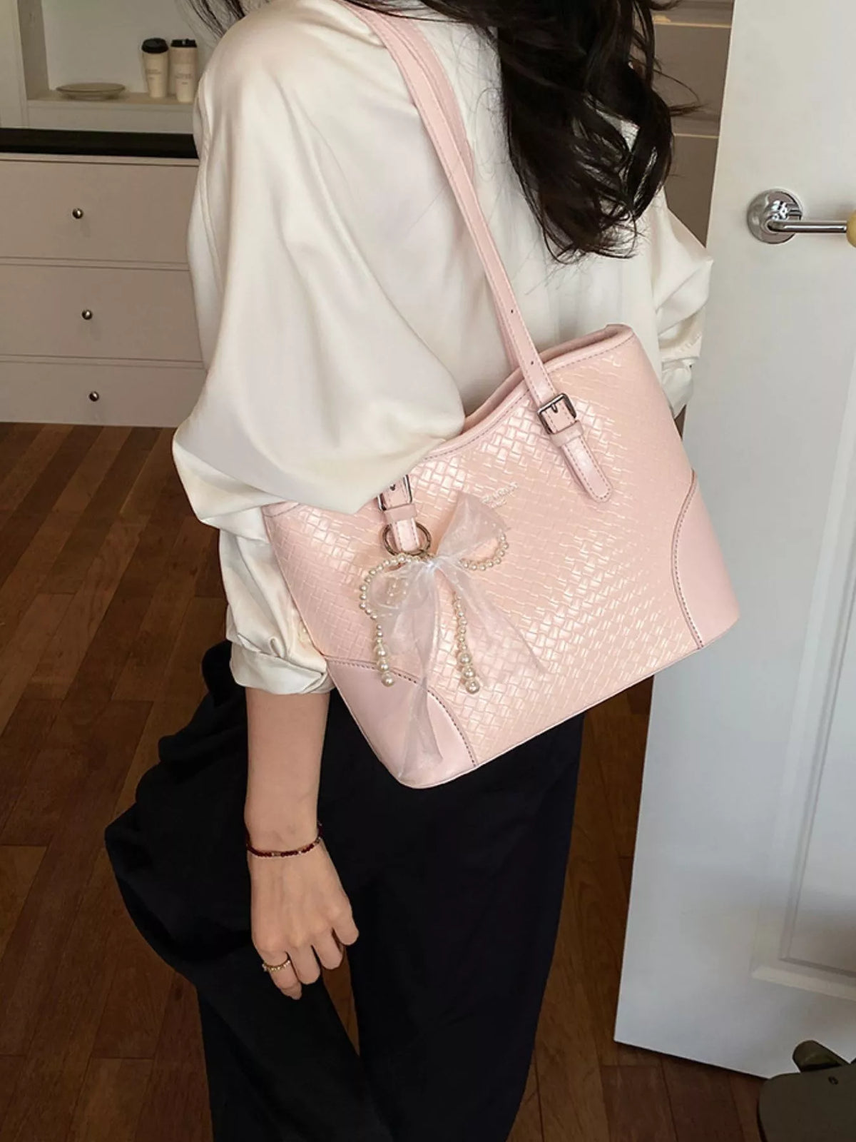 Textured PU Leather Shoulder Bag - Lilixa.store