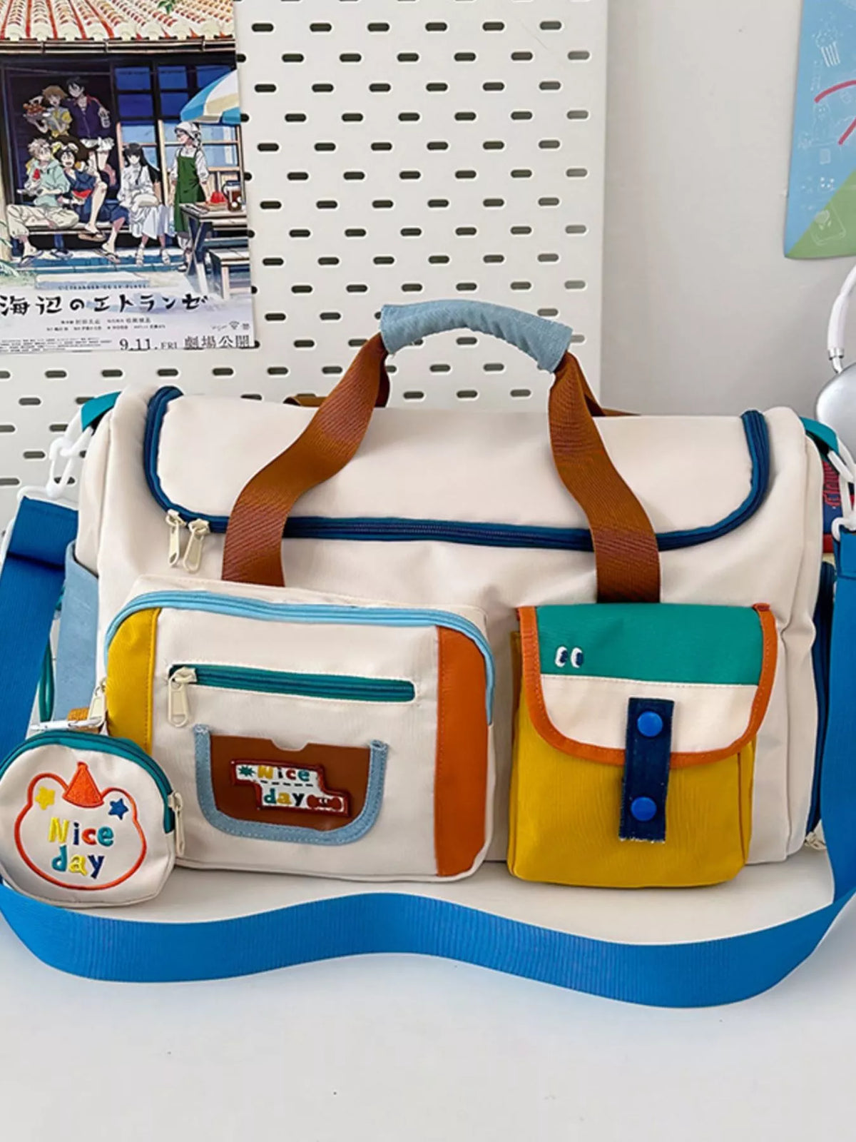 Multi-Pocket Nylon Duffel Bag - Lilixa.store