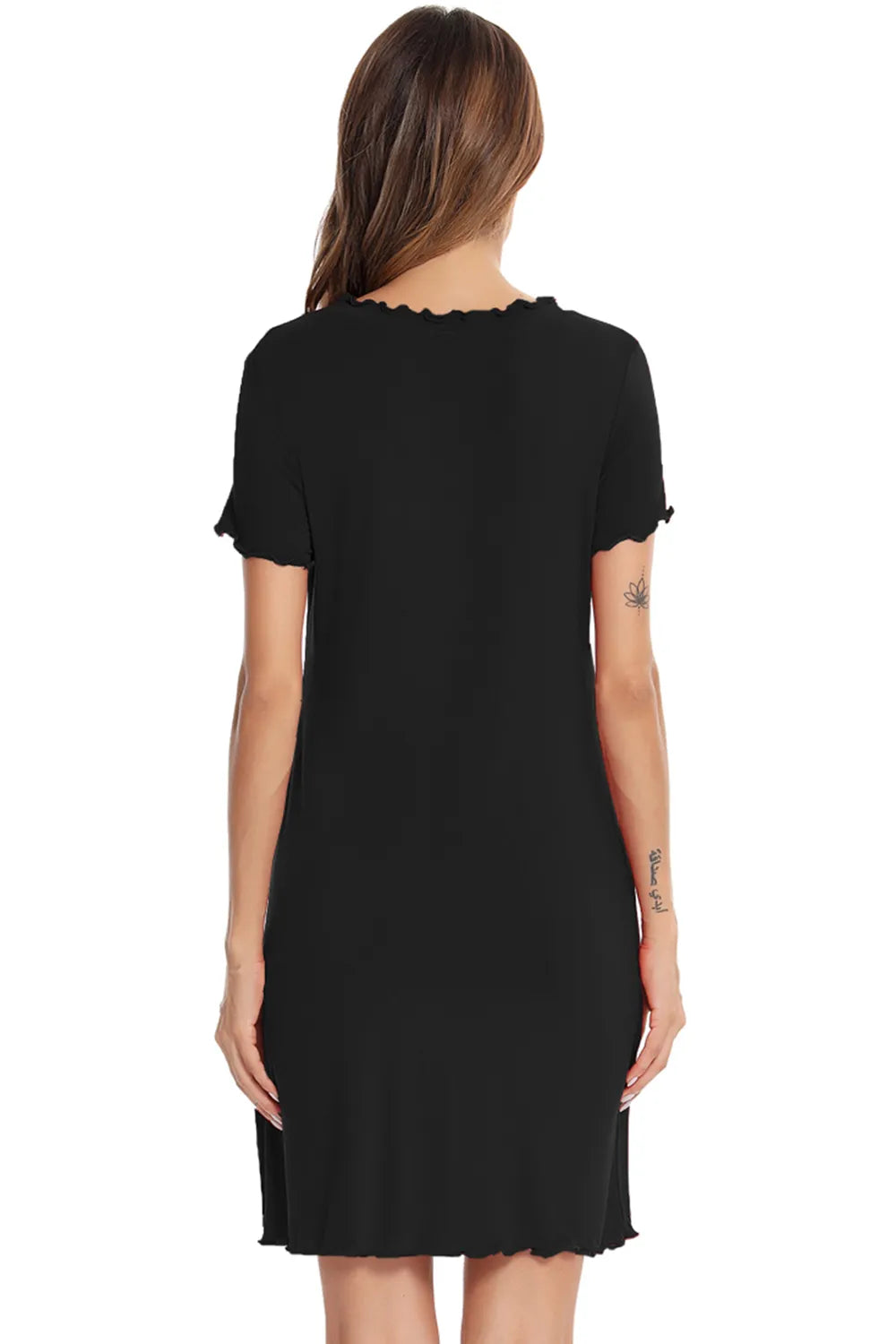 Round Neck Short Sleeve Lounge Dress - Lilixa.store
