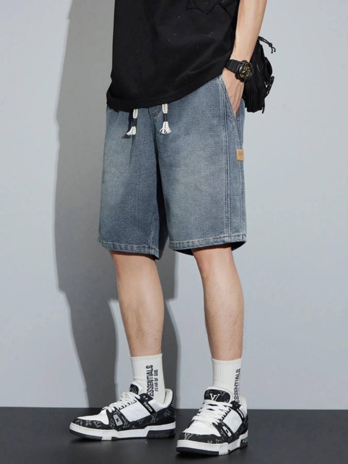 Men's Full Size Casual Loose Fit Denim Shorts Plus Size - Lilixa.store