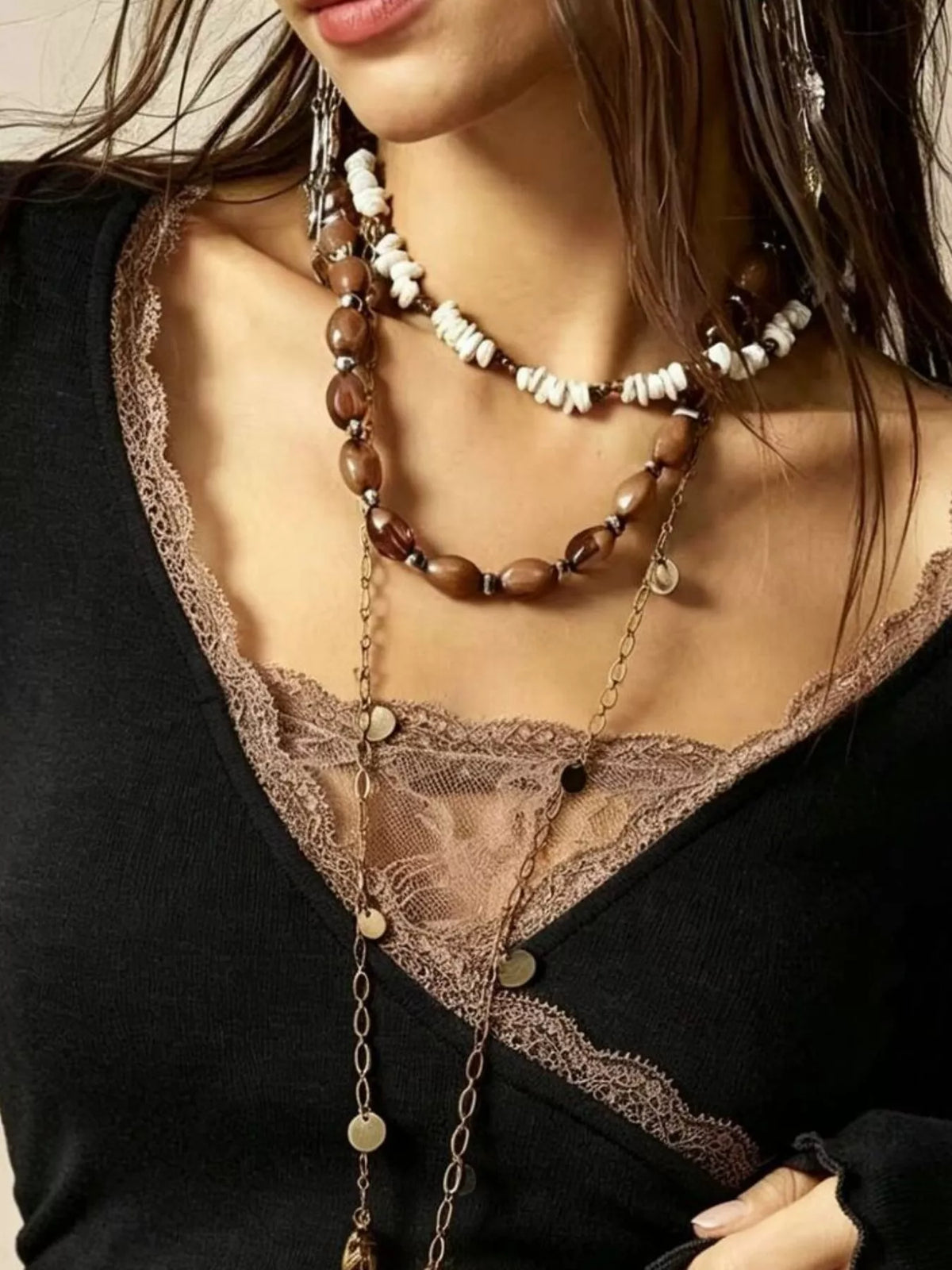 Lace Detail Long Sleeve T-Shirt - Lilixa.store