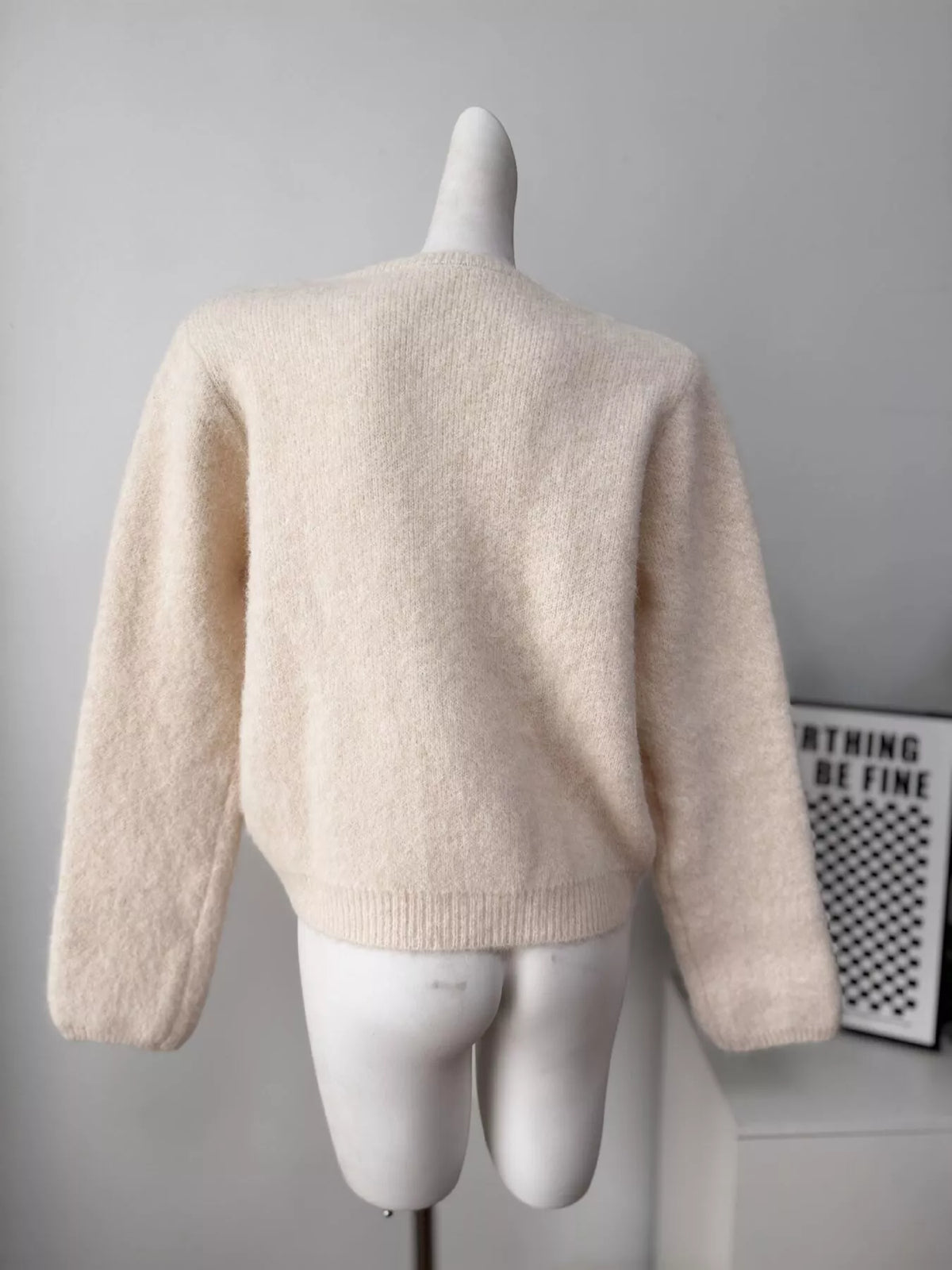 Fuzzy Knit Button-Down Cardigan, view 8
