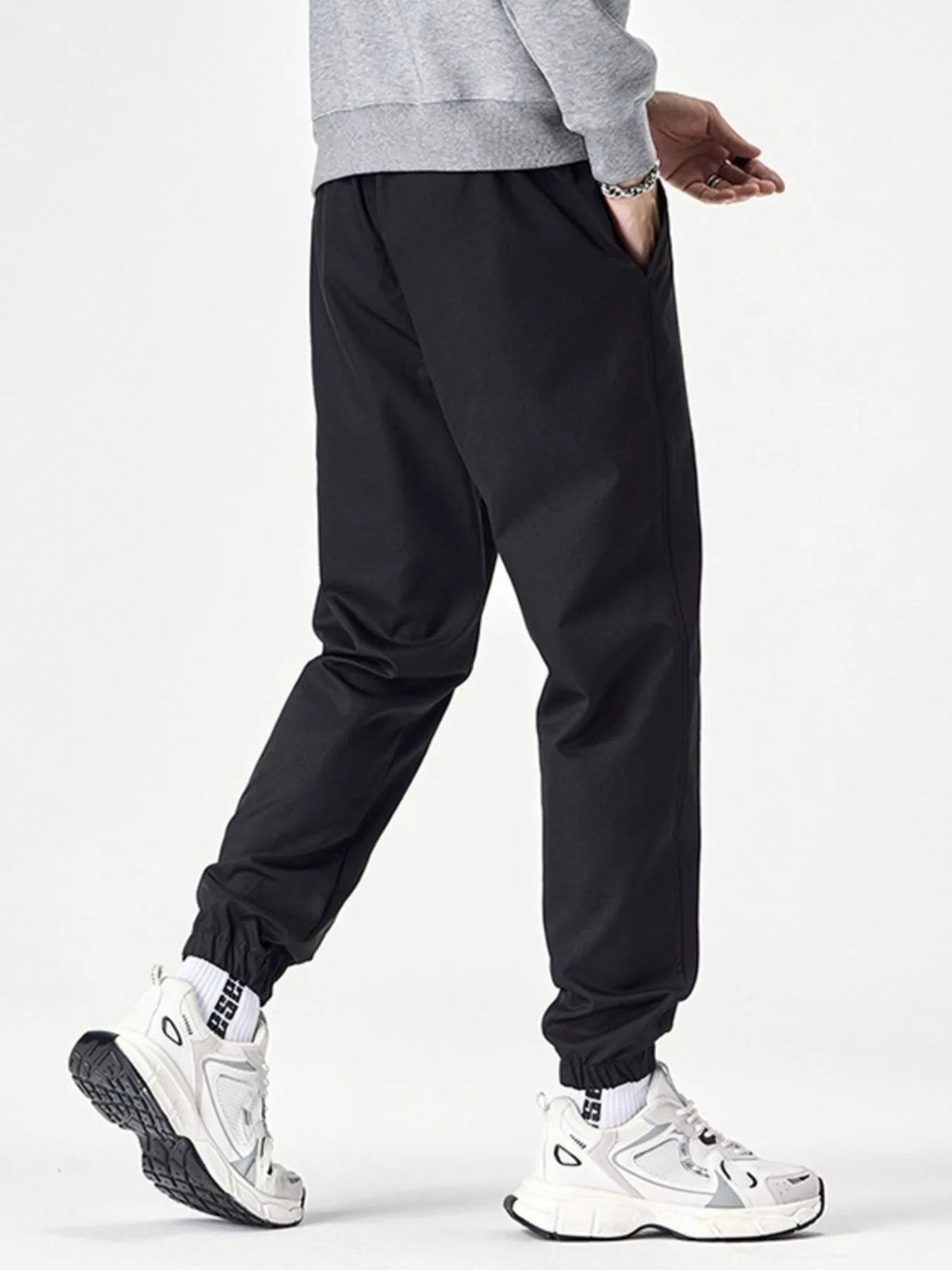 Men's Plus Size Drawstring Wide Leg Joggers, view 3