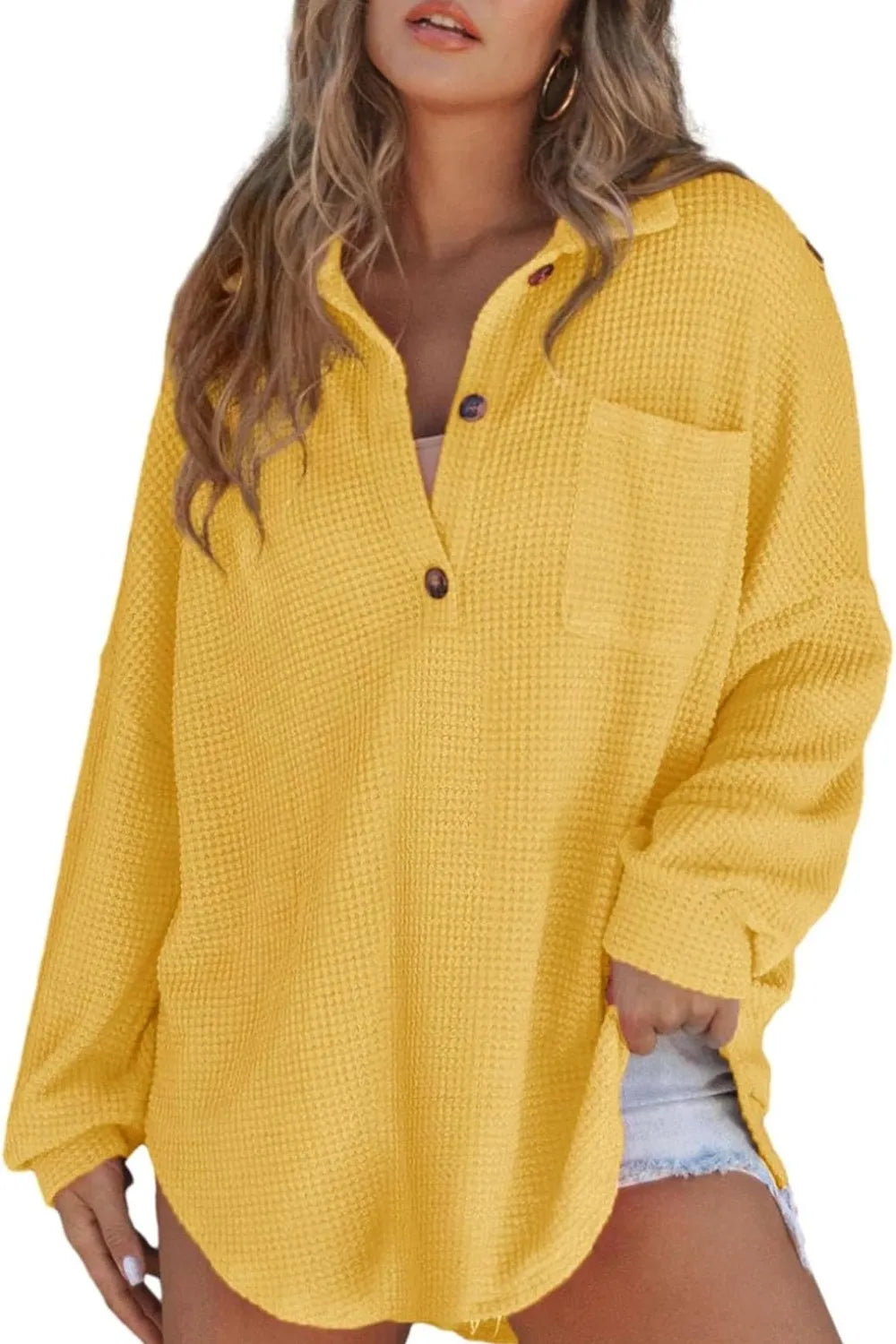 Half Button Long Sleeve Sweatshirt - Lilixa.store