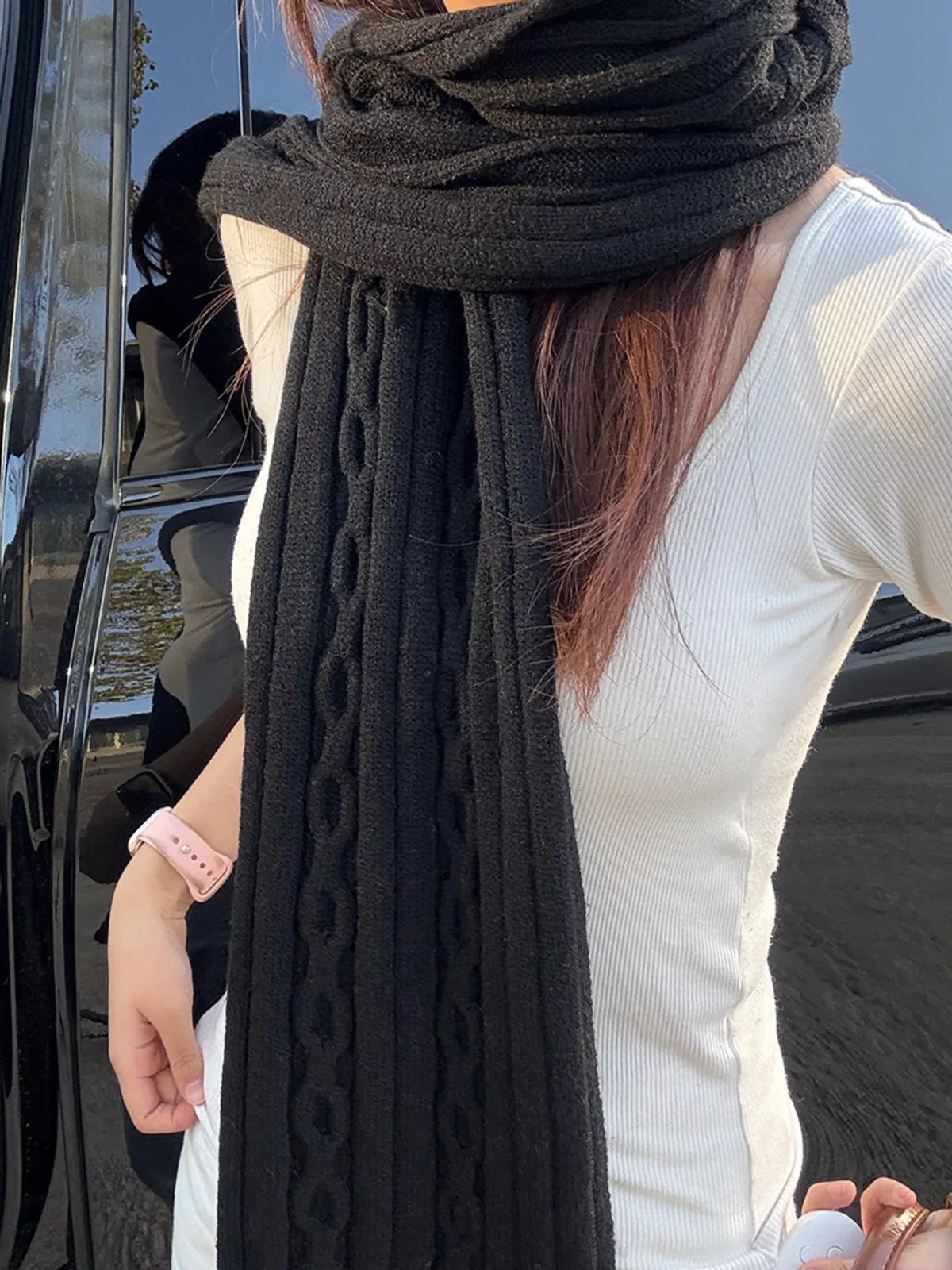 Textured Knit Winter Scarf - Lilixa.store
