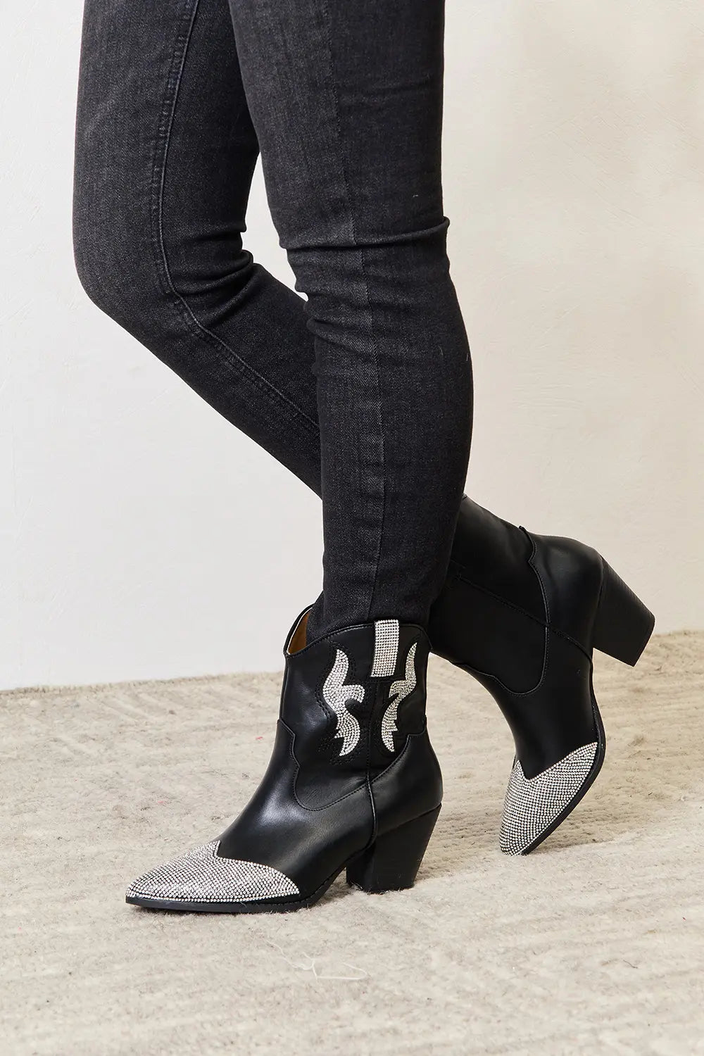 East Lion Corp Rhinestone Pointed  Boots - Lilixa.store