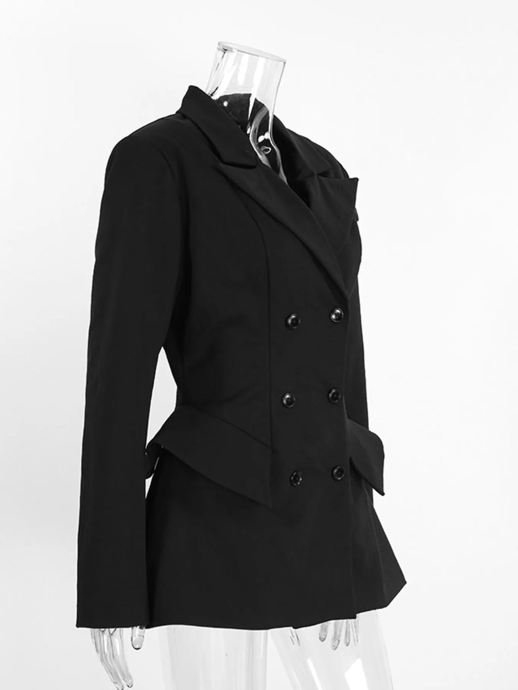 Double-Breasted Blazer with Flap Pockets - Lilixa.store