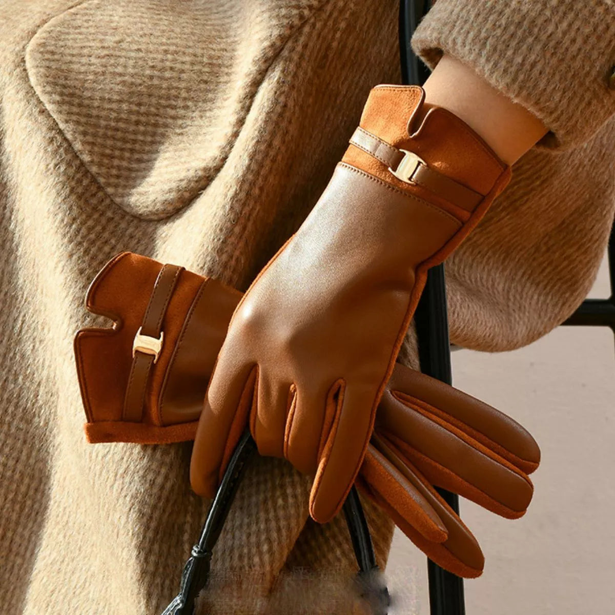 Buckle Detail Gloves - Lilixa.store