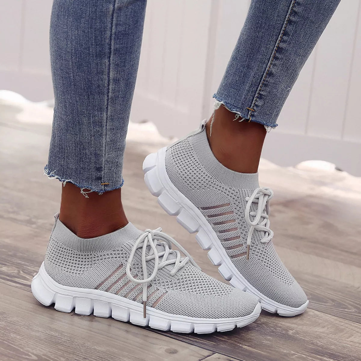 Breathable Mesh Lace-Up Athletic - Lilixa.store