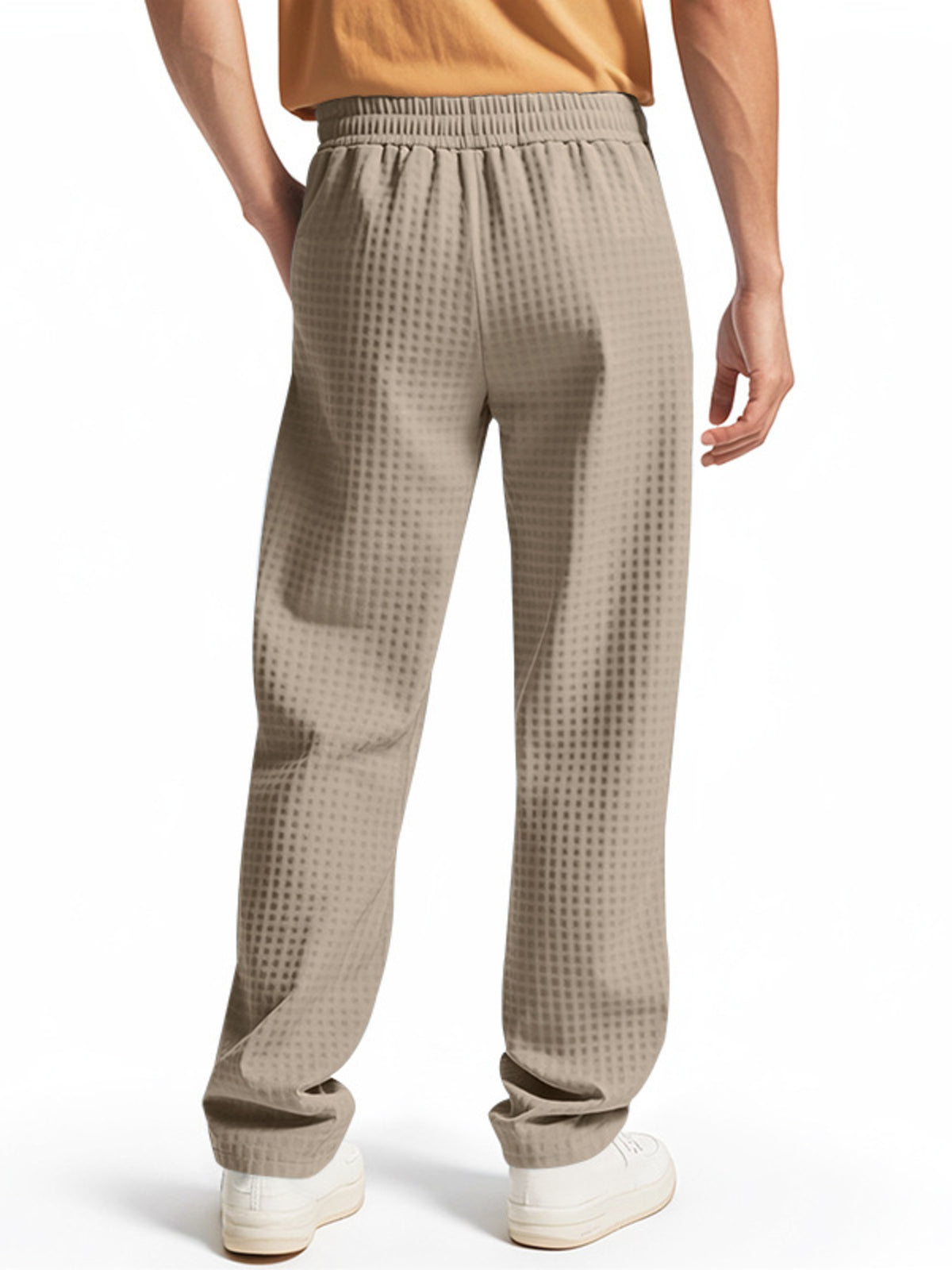 Men's Full Size Textured Drawstring Casual Pants Plus Size, view 6