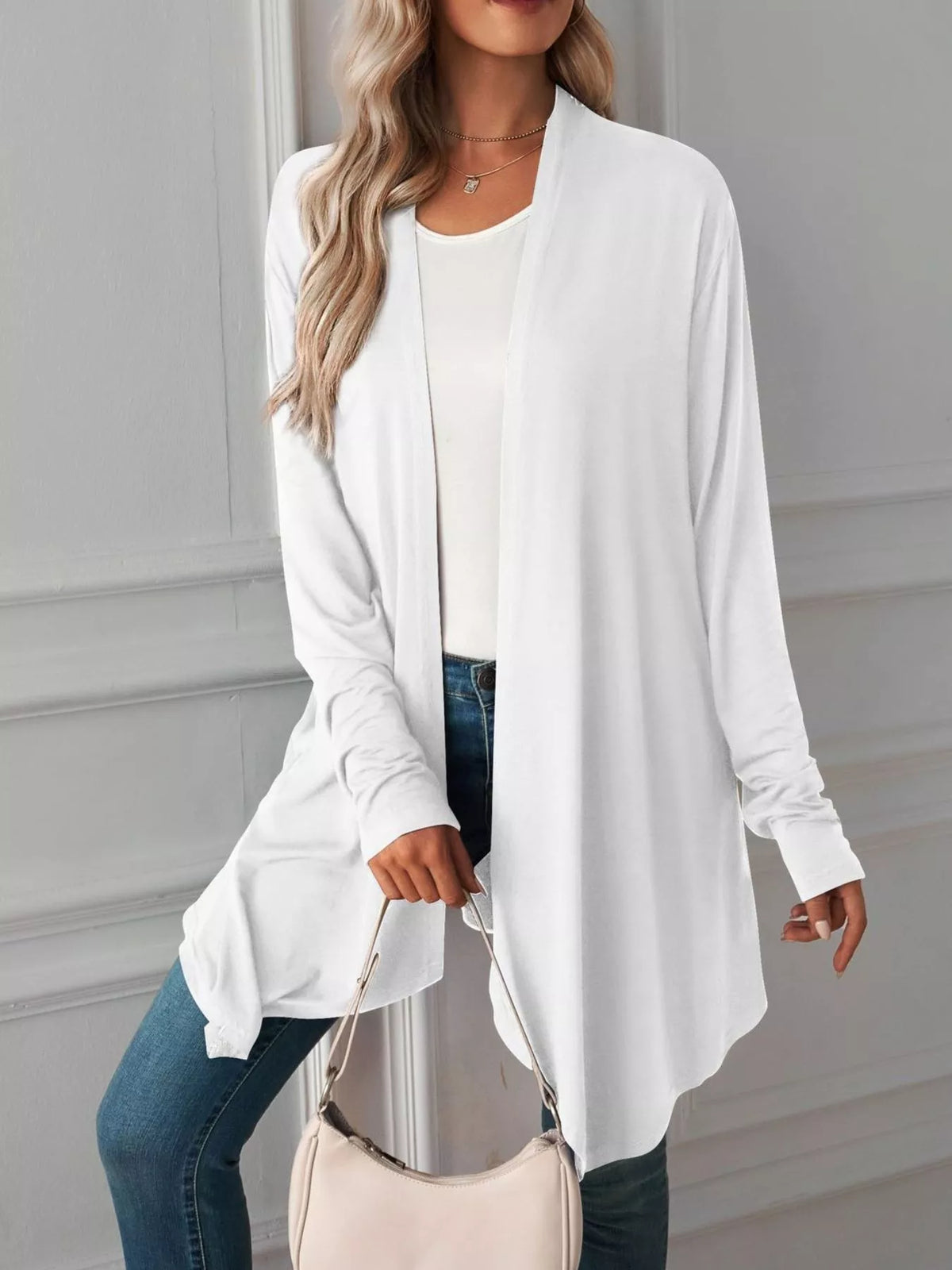 Lightweight Open Front Cardigan - Lilixa.store