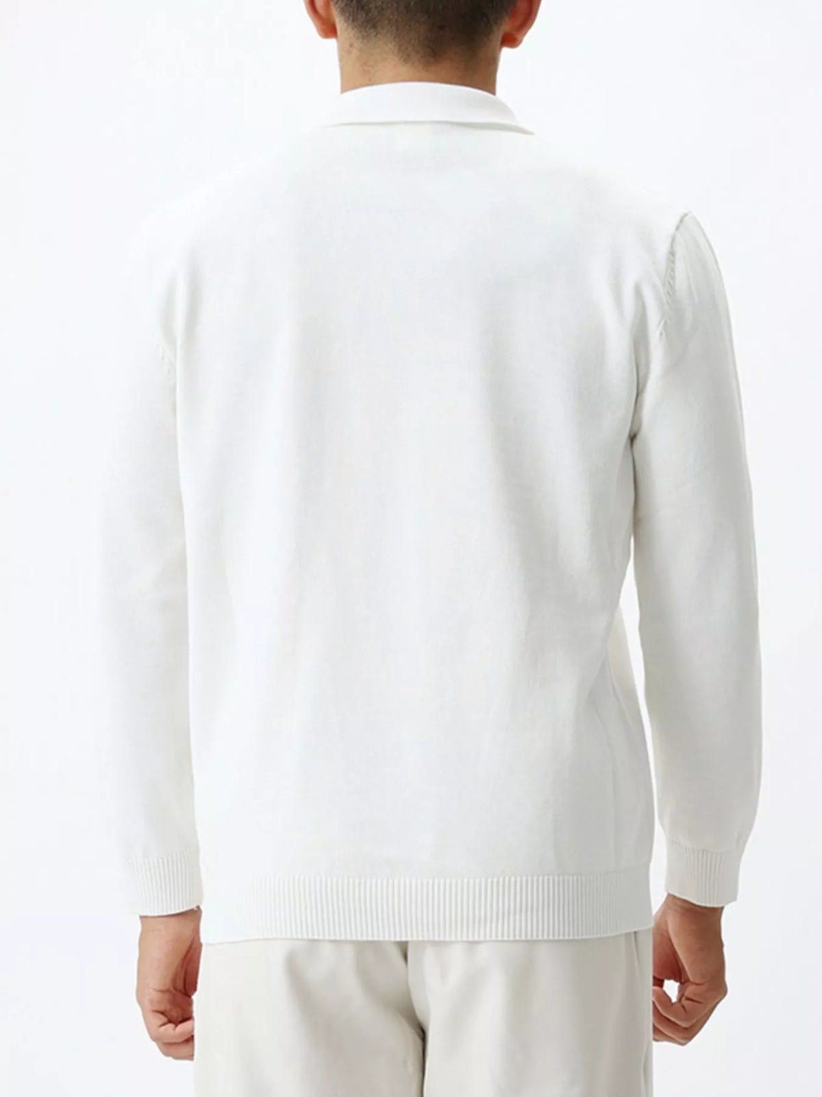 Men's Plus Size Polo Collar Long Sleeve Sweater