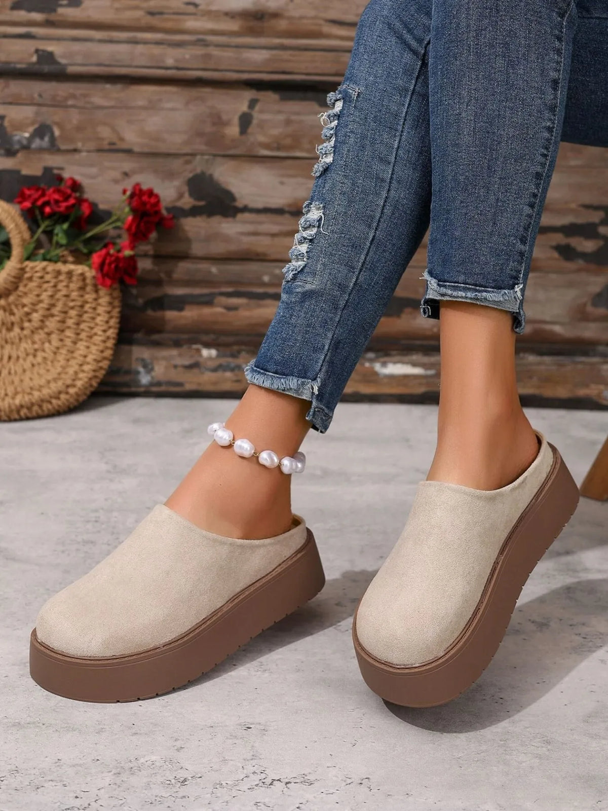 Platform Suede Slip-Ons, view 2