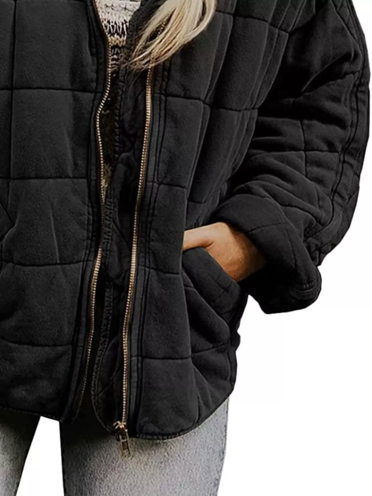 Quilted Zip Up Outerwear, view 3