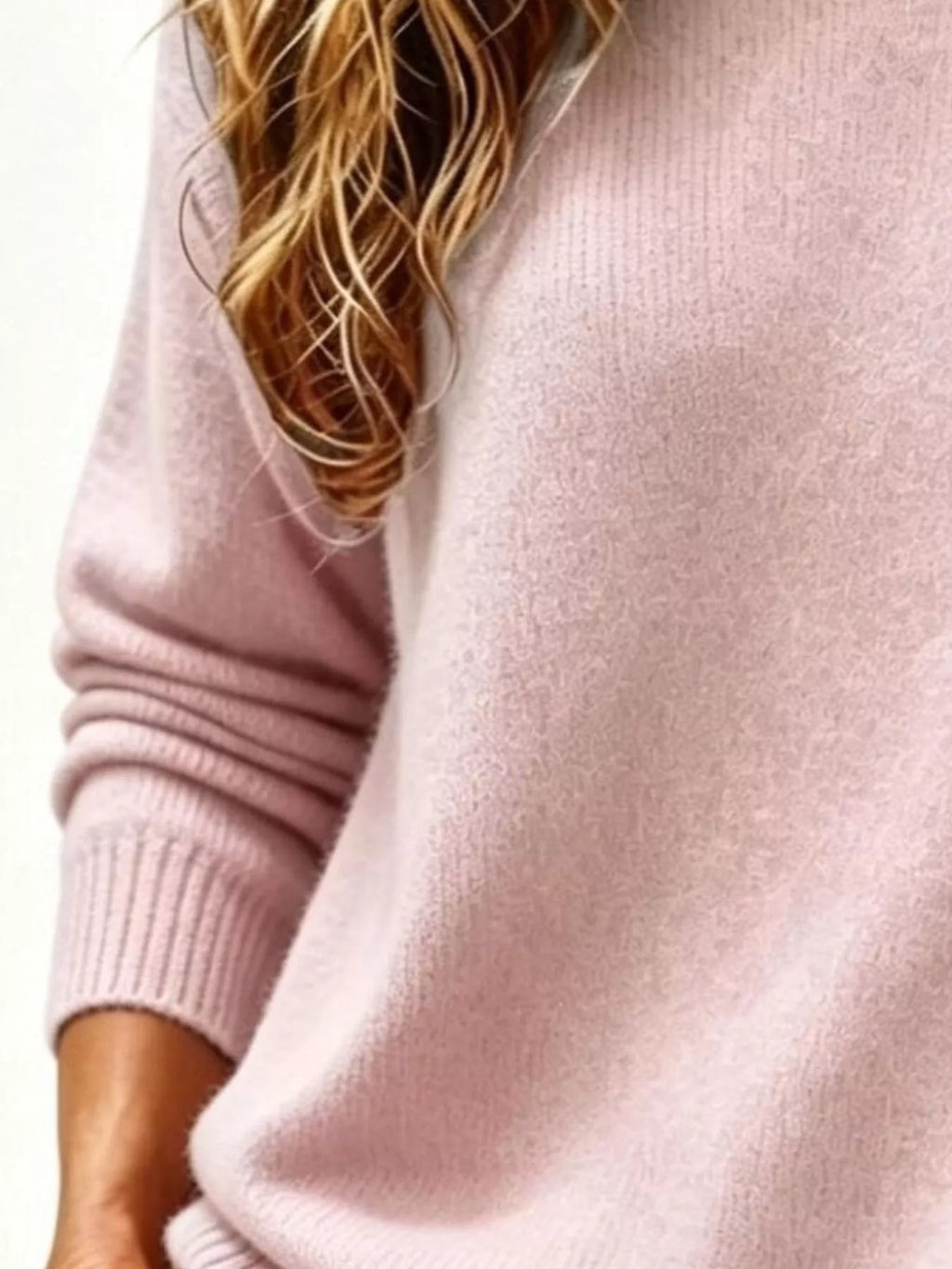 Full Size Round Neck Dropped Shoulder Sweater Plus Size - Lilixa.store