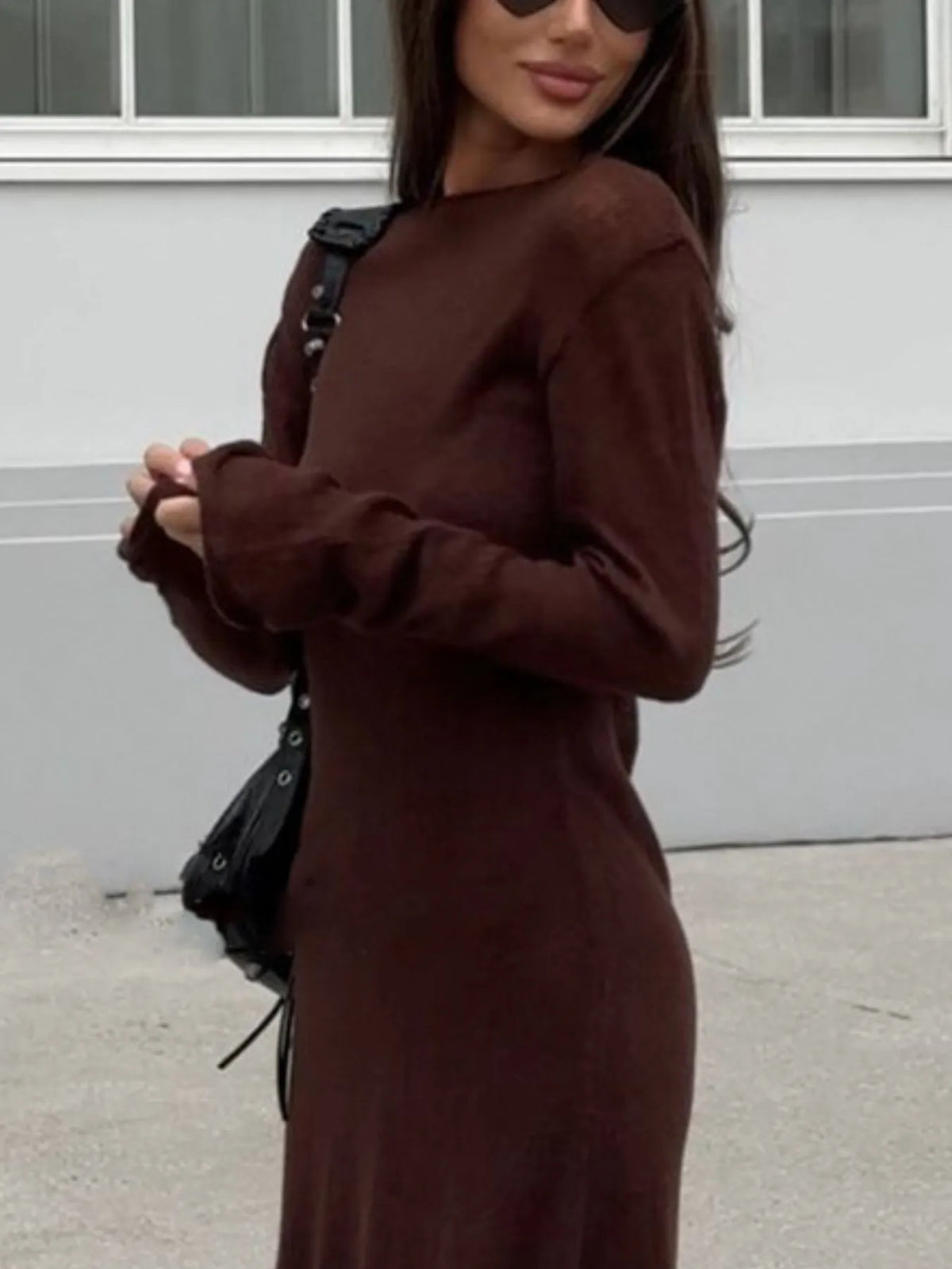 Ribbed Knit Cami Dress and Cover Up Sweater Set, view 15